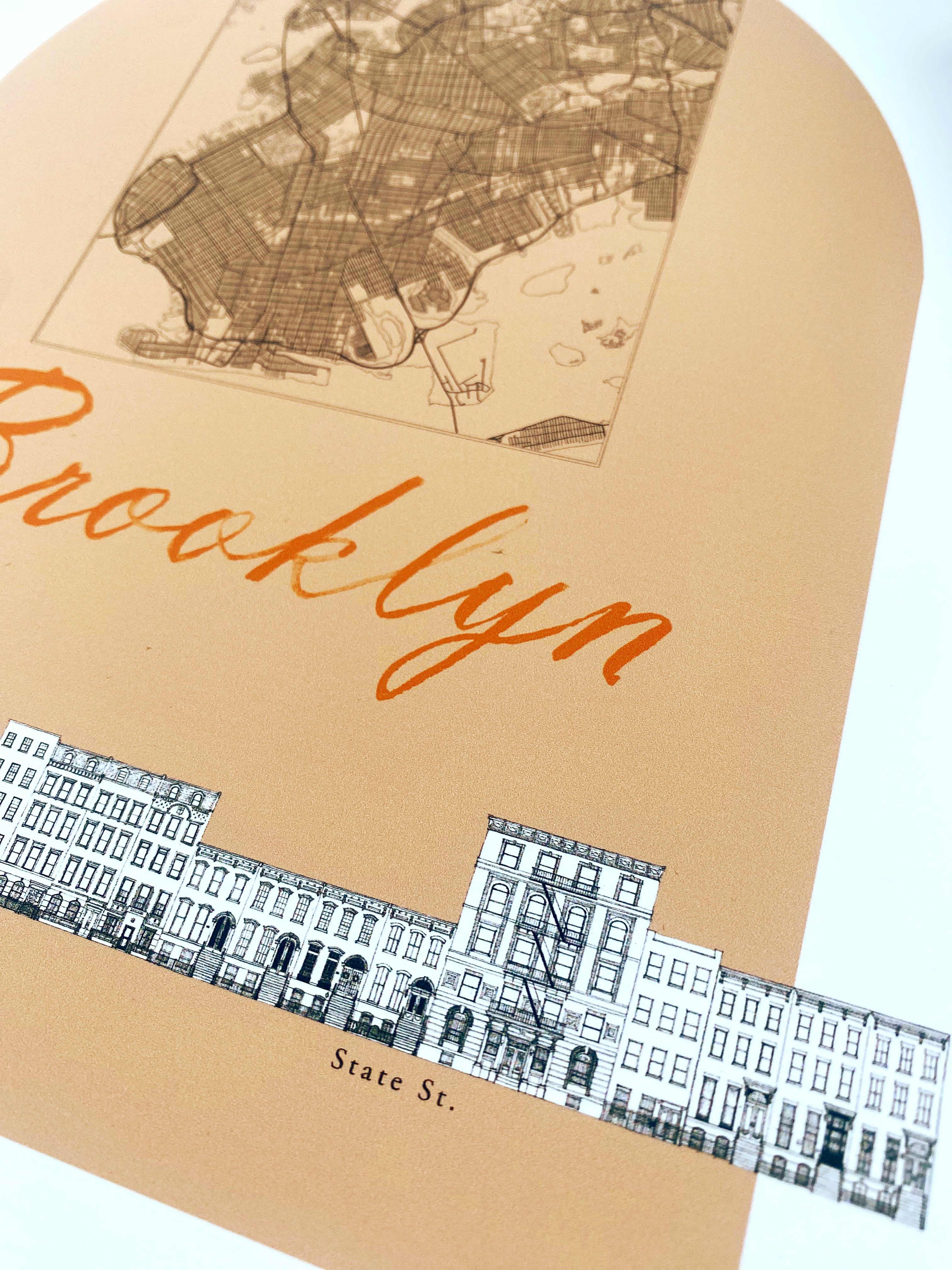 BROOKLYN Clinton Hill Streetscape + Map: PRINT