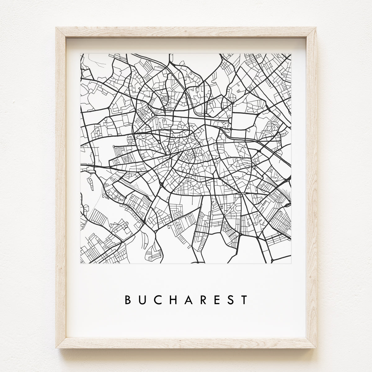 BUCHAREST City Lines Map: PRINT — Turn-of-the-Centuries