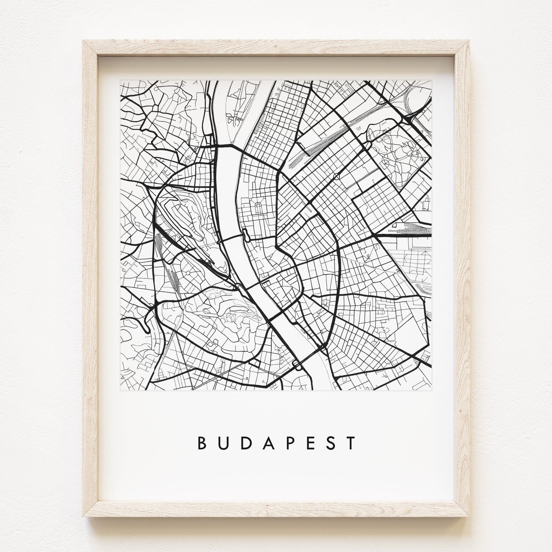 BUDAPEST City Lines Map: PRINT