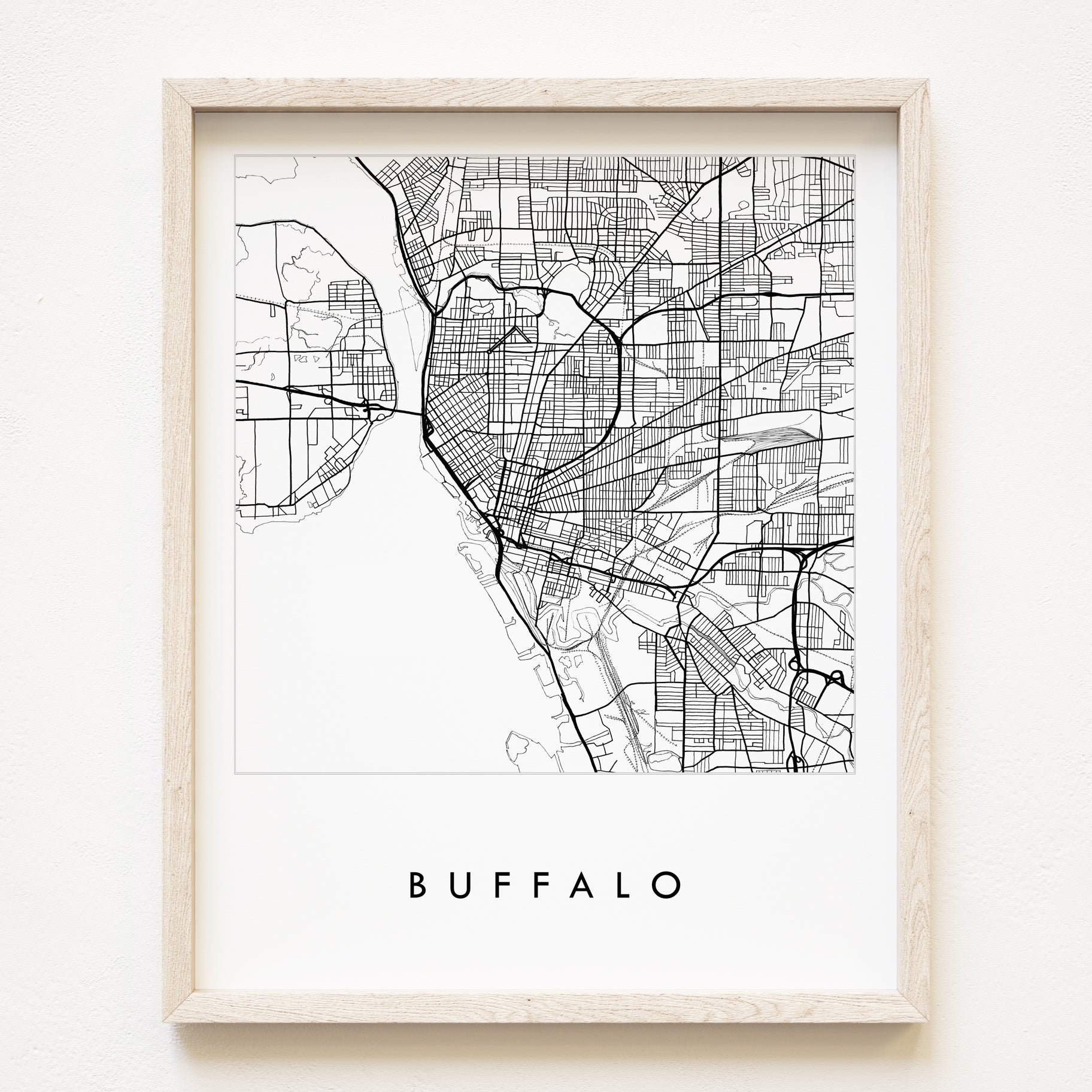 Custom YOUR CITY: Black and White "City Lines" Map: PRINT: Wholesale Only