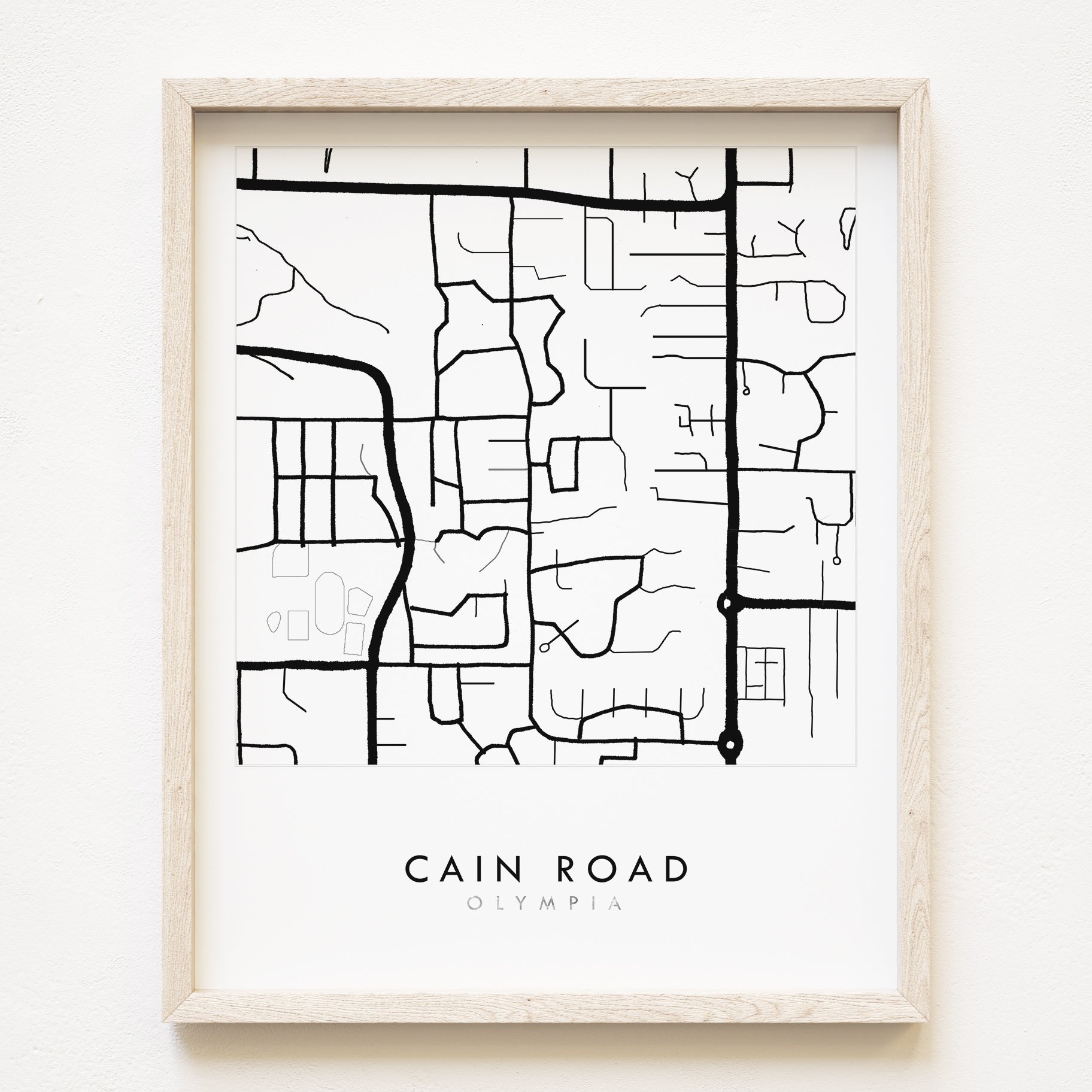 Cain Road OLYMPIA Washington Neighborhood Map: PRINT