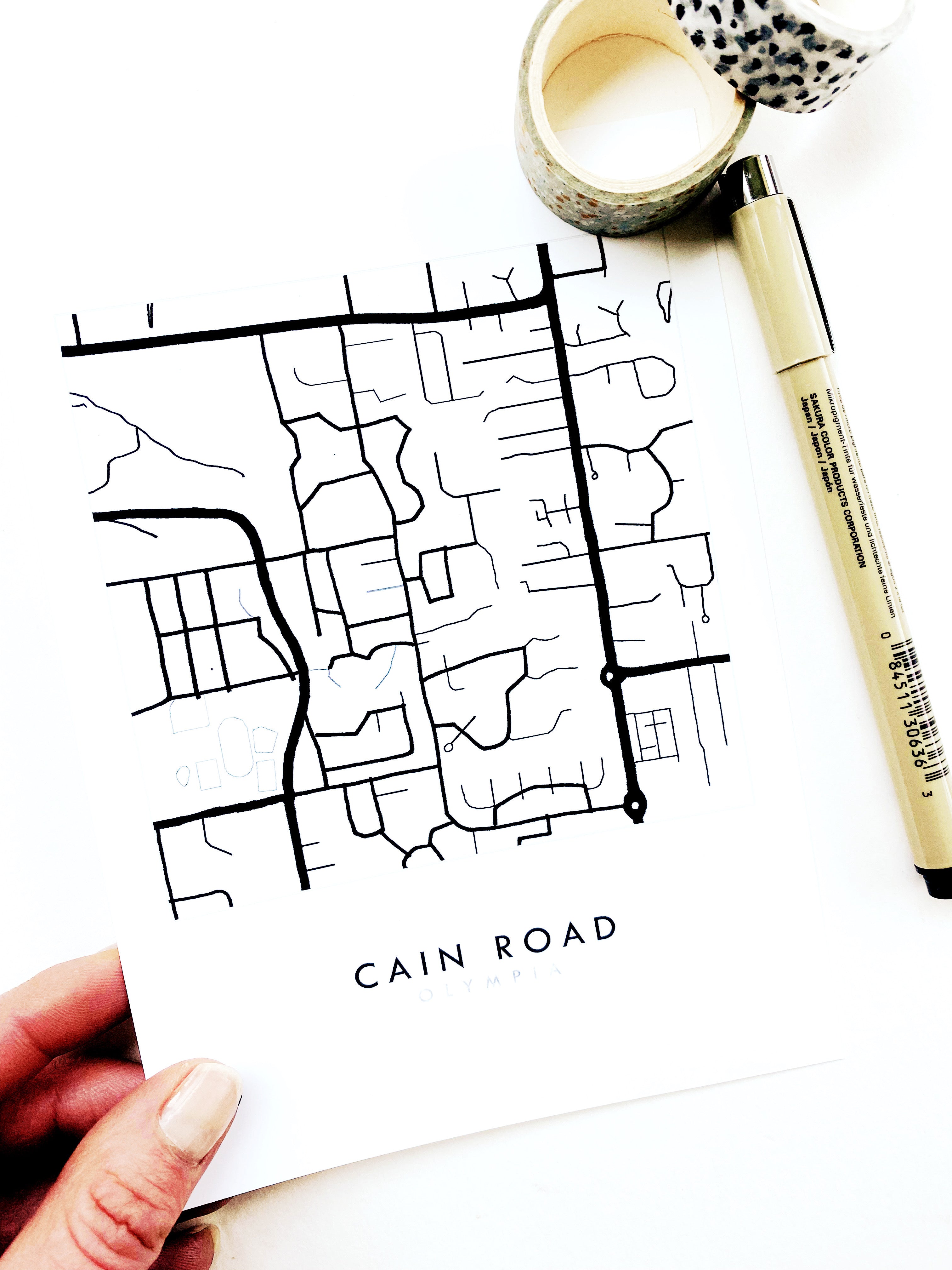 Cain Road OLYMPIA Washington Neighborhood Map: PRINT