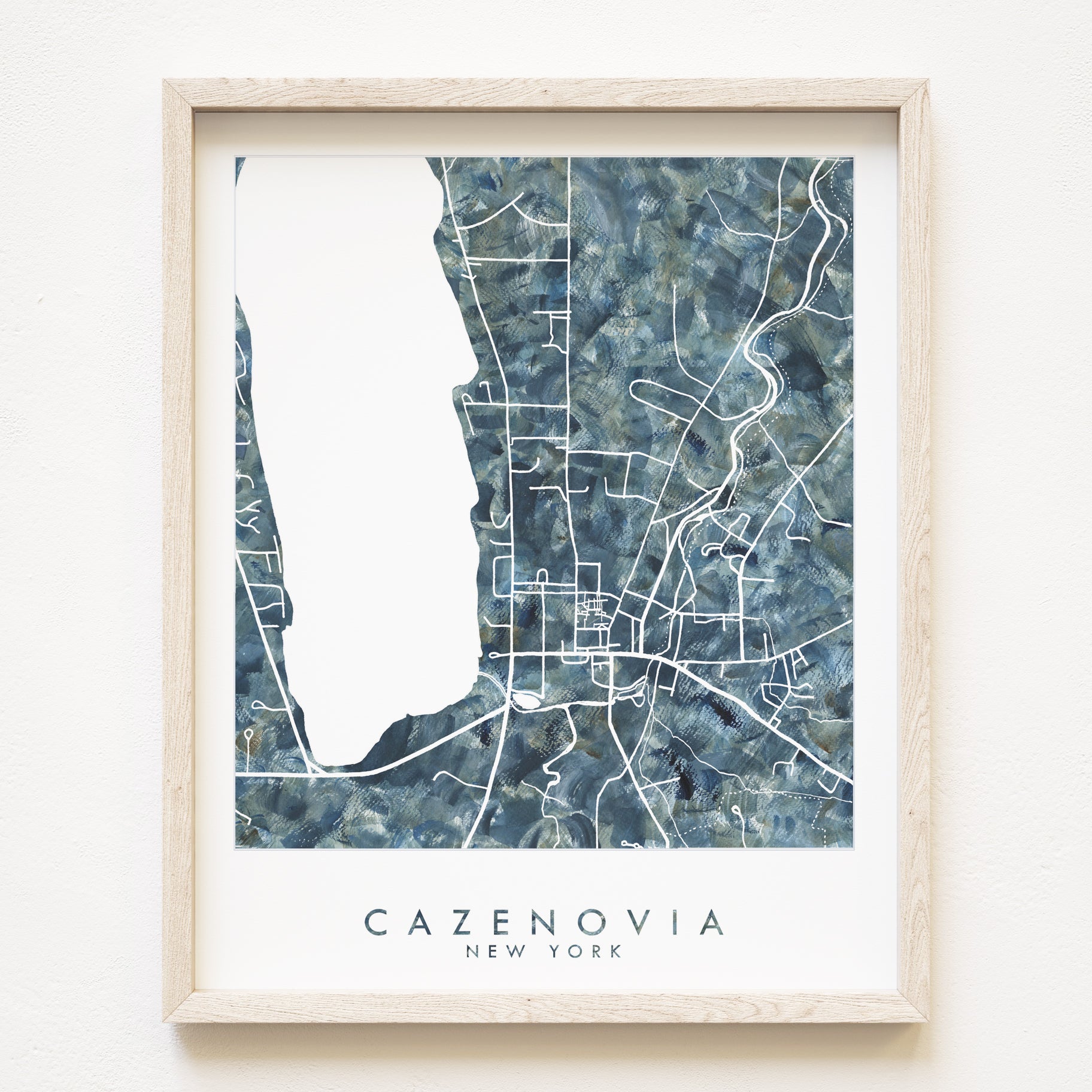 CAZENOVIA New York Watercolor City Blocks Map: PRINT