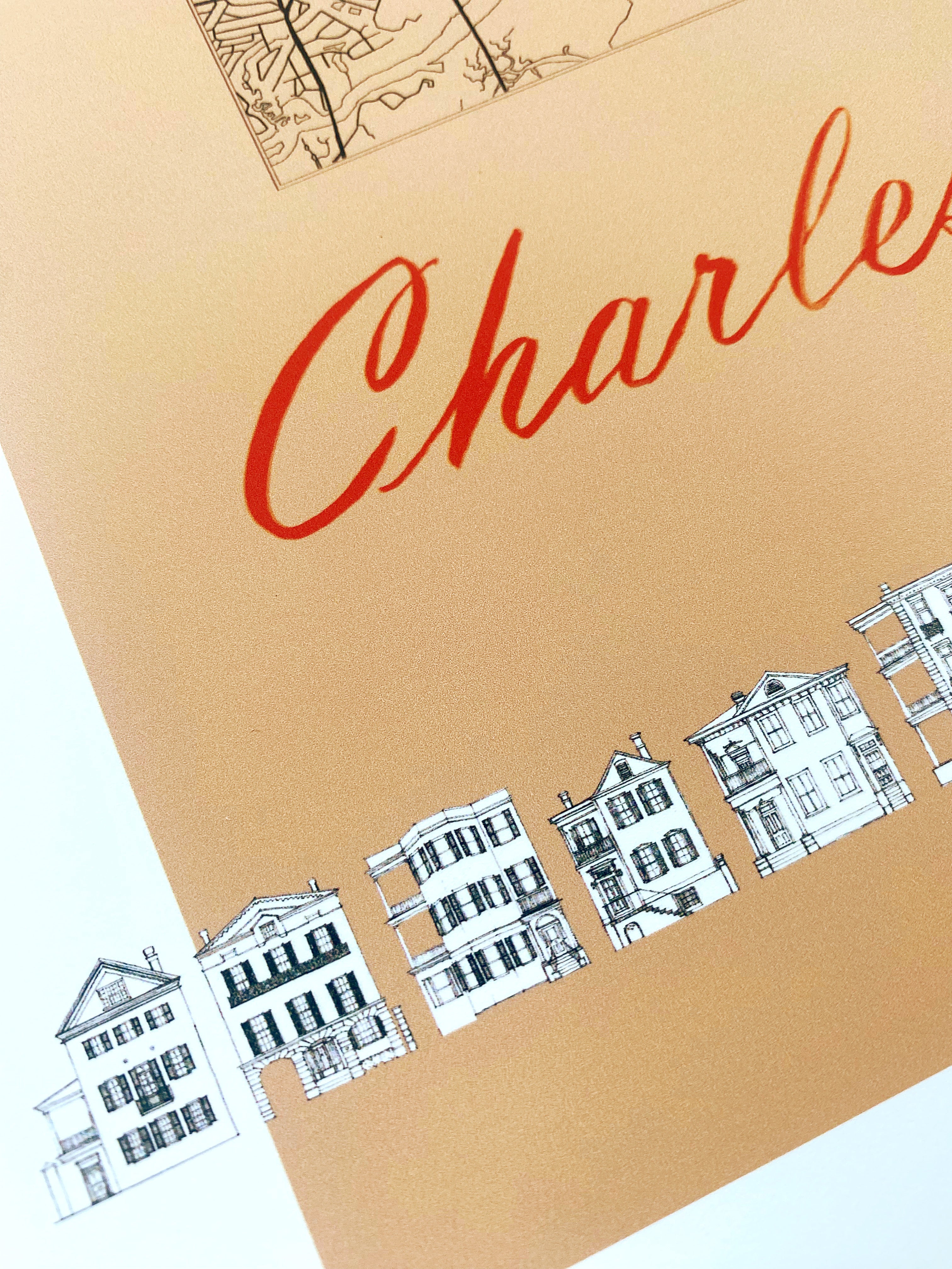 CHARLESTON South Carolina Streetscape + Map: PRINT