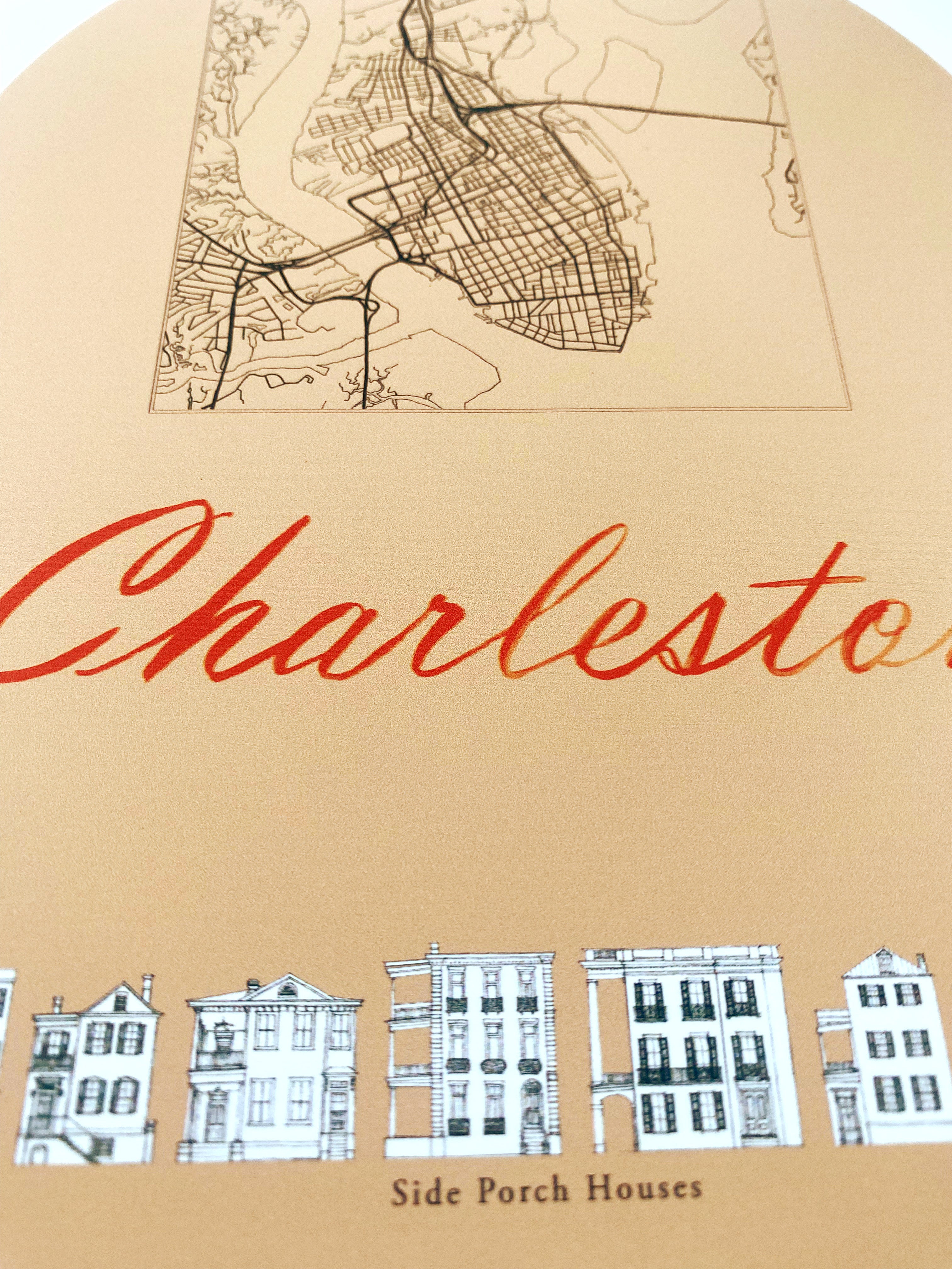 CHARLESTON South Carolina Streetscape + Map: PRINT