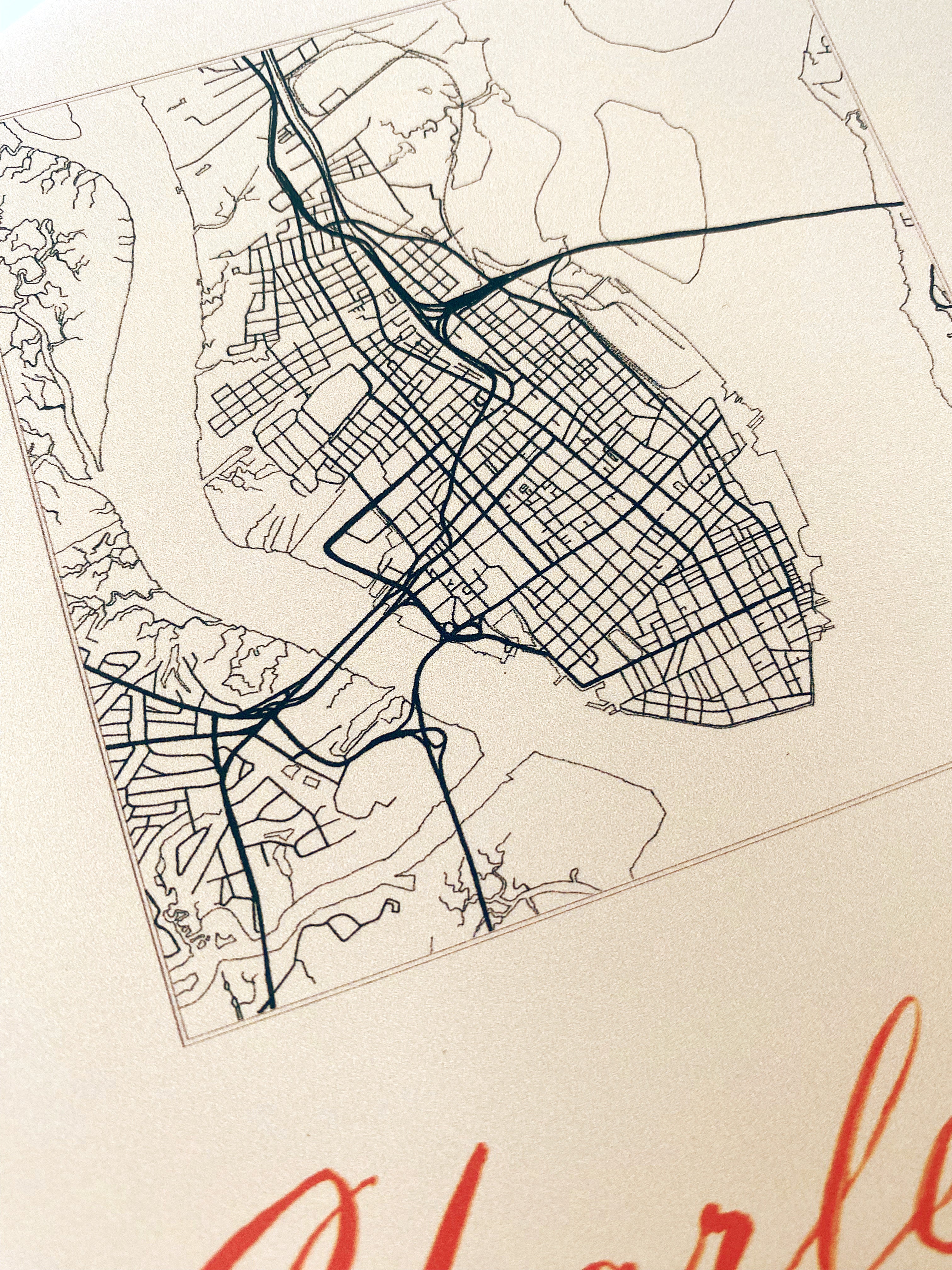 CHARLESTON South Carolina Streetscape + Map: PRINT
