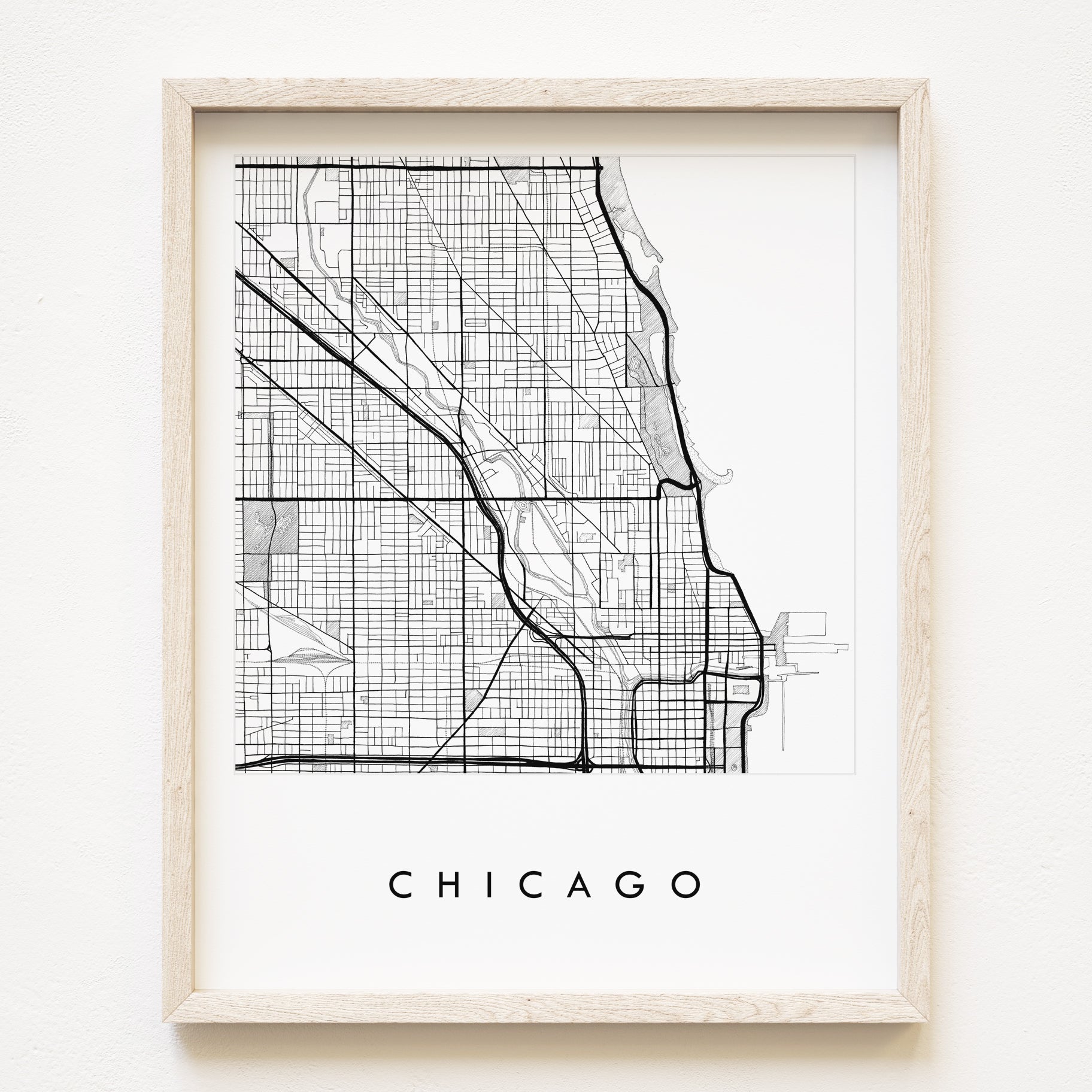 CHICAGO City Lines Map: PRINT