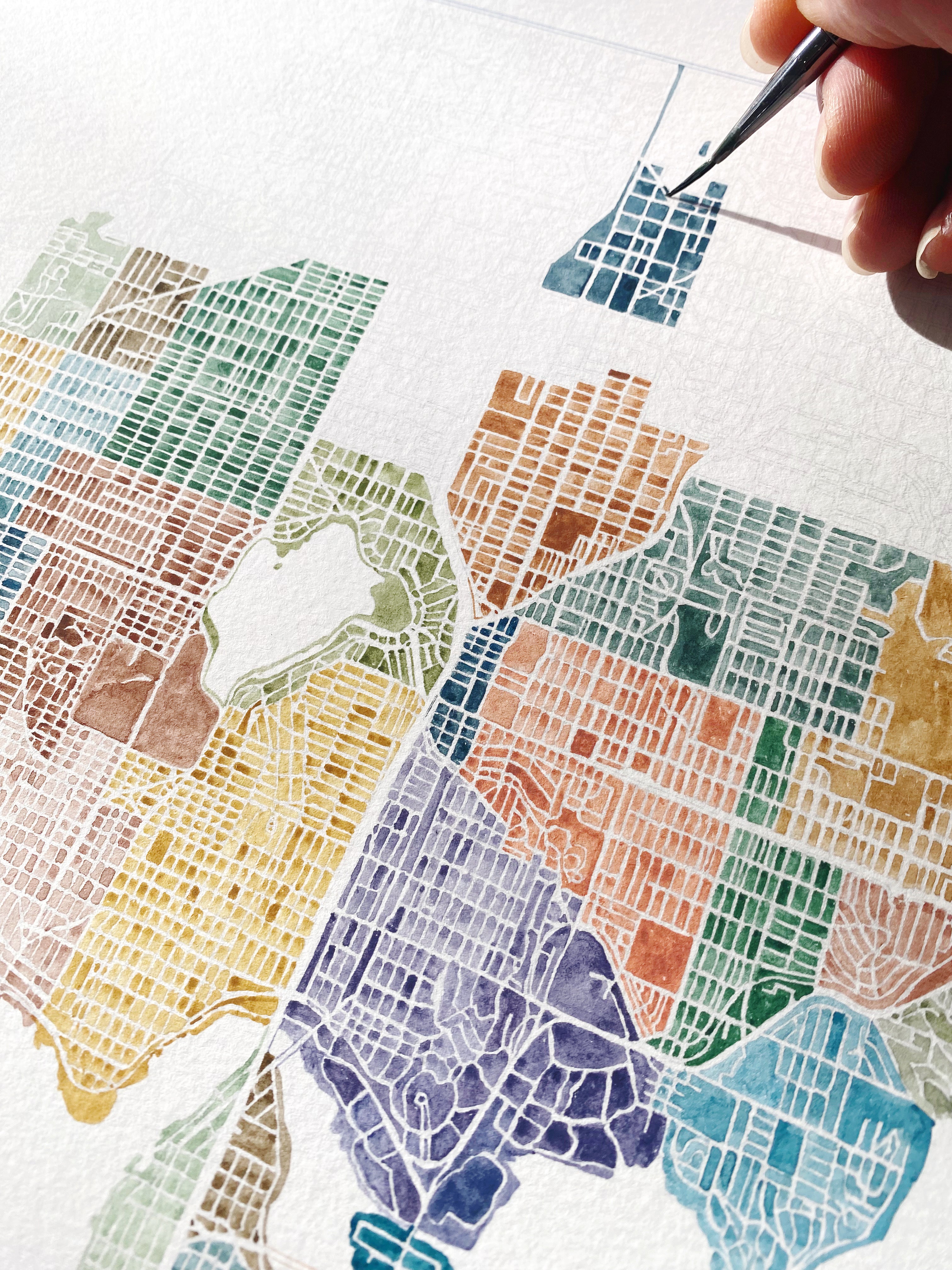 Roosevelt SEATTLE Neighborhood Watercolor Map: PRINT