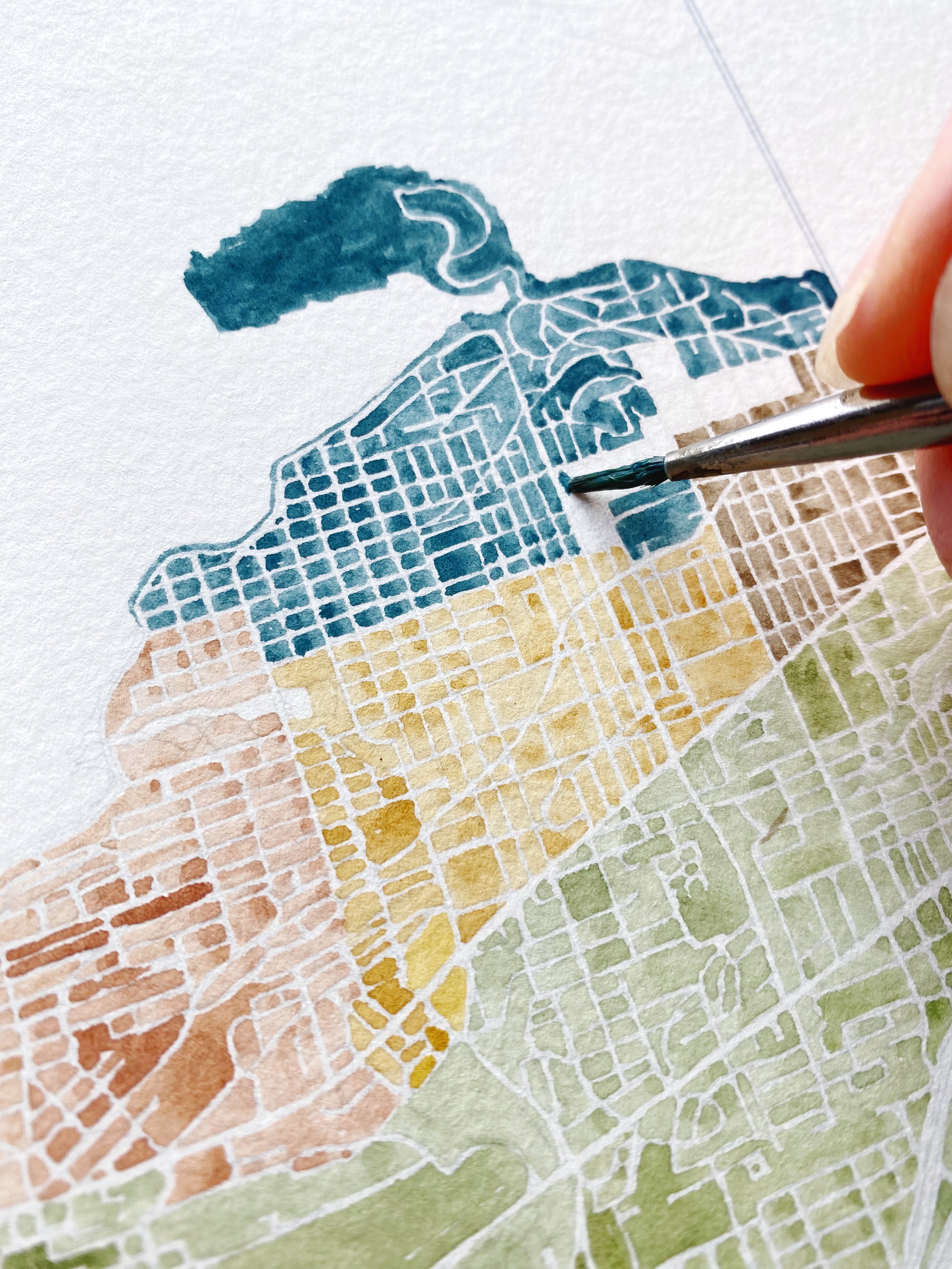 Beacon Hill SEATTLE Neighborhood Watercolor Map: PRINT