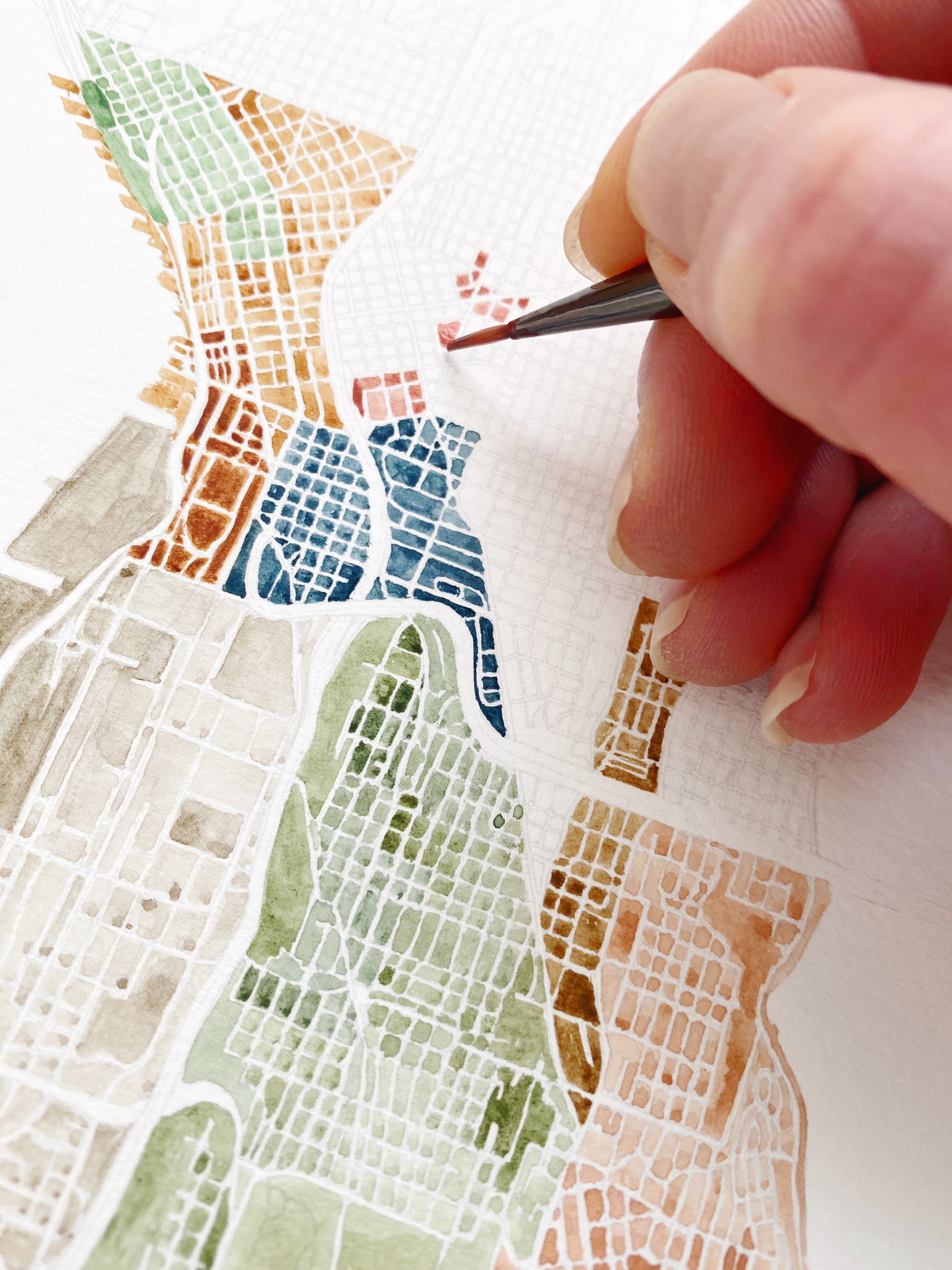 Beacon Hill SEATTLE Neighborhood Watercolor Map: PRINT
