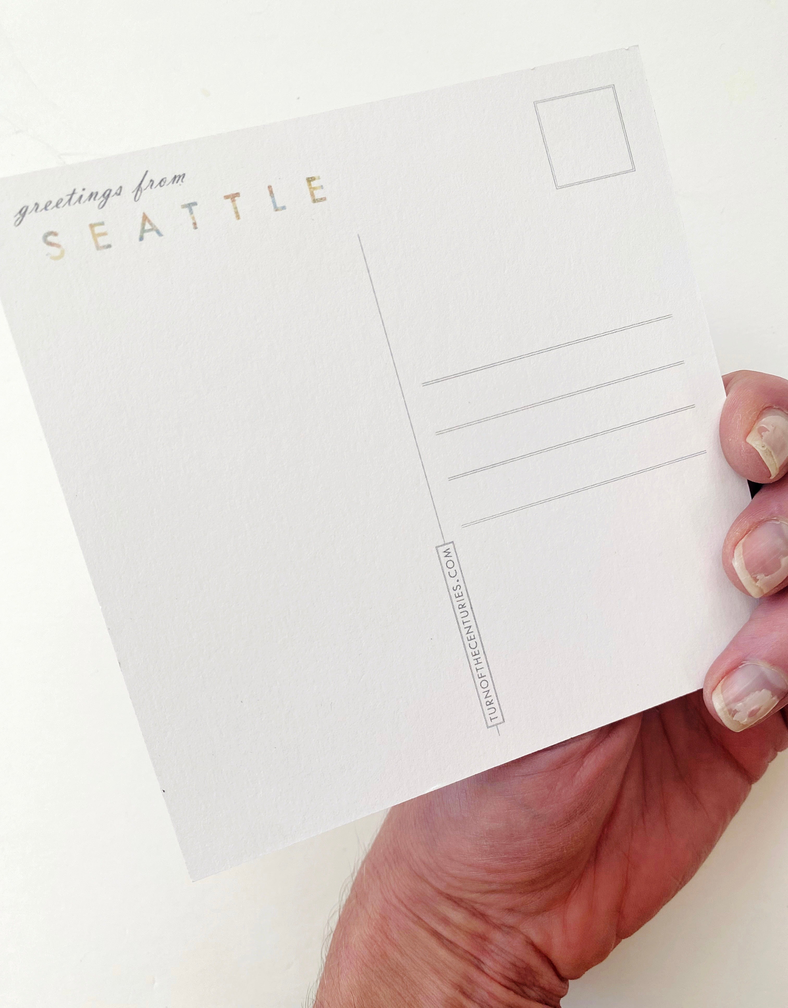ColorFULL SEATTLE Washington Map Square Postcard