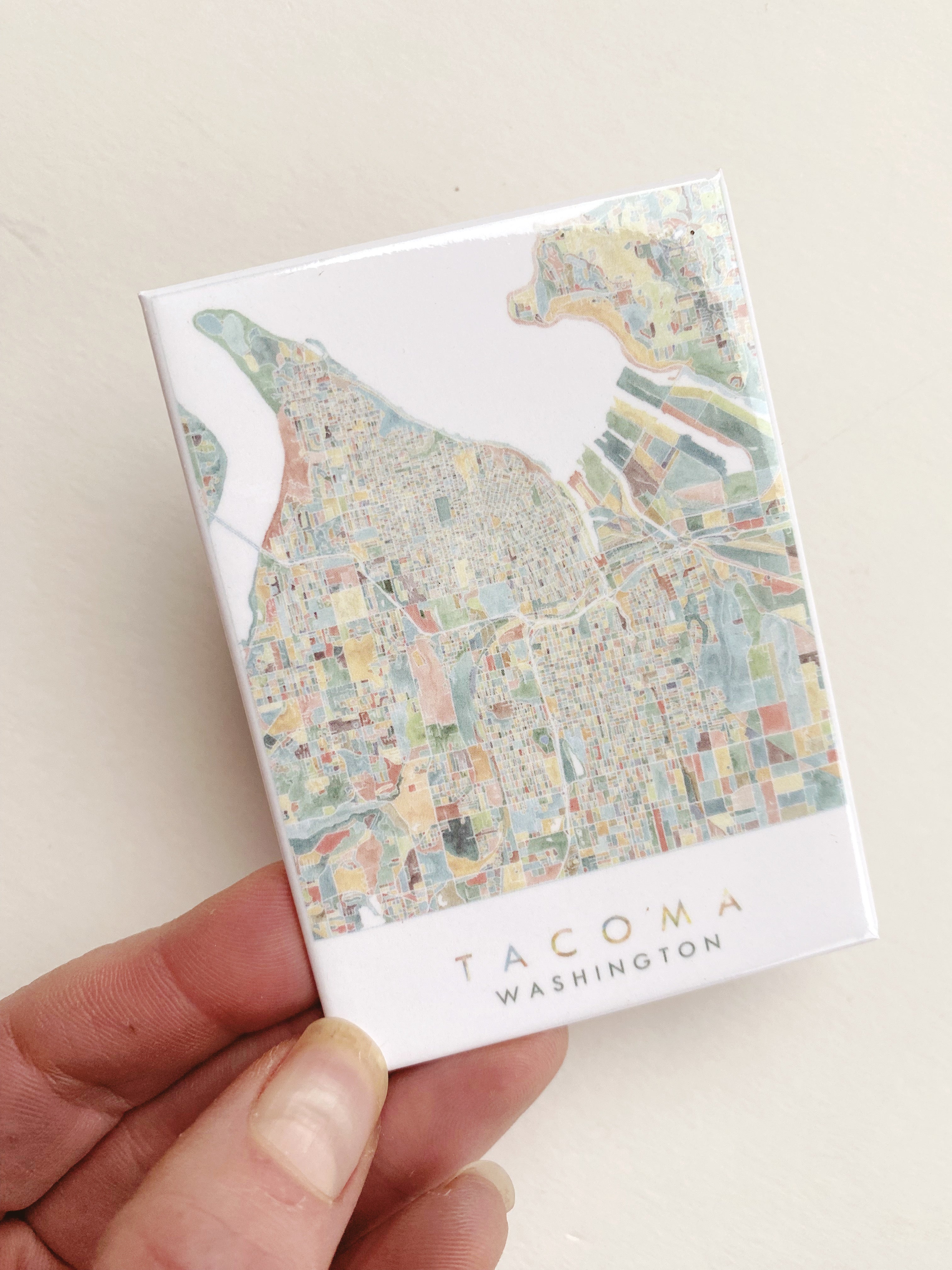 ColorFULL TACOMA Washington Watercolor Map: MAGNET