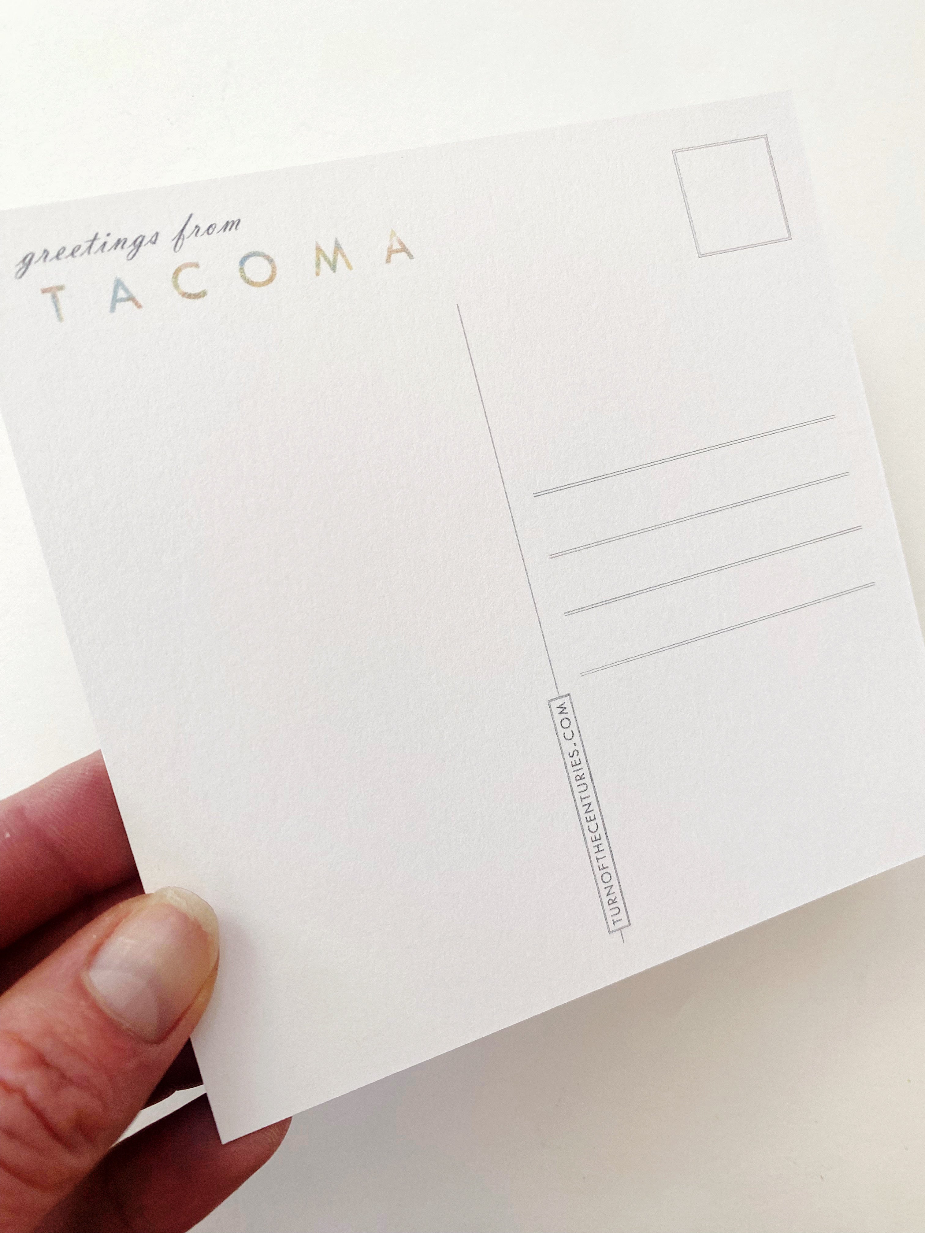 ColorFULL TACOMA Washington Map SQUARE Postcard