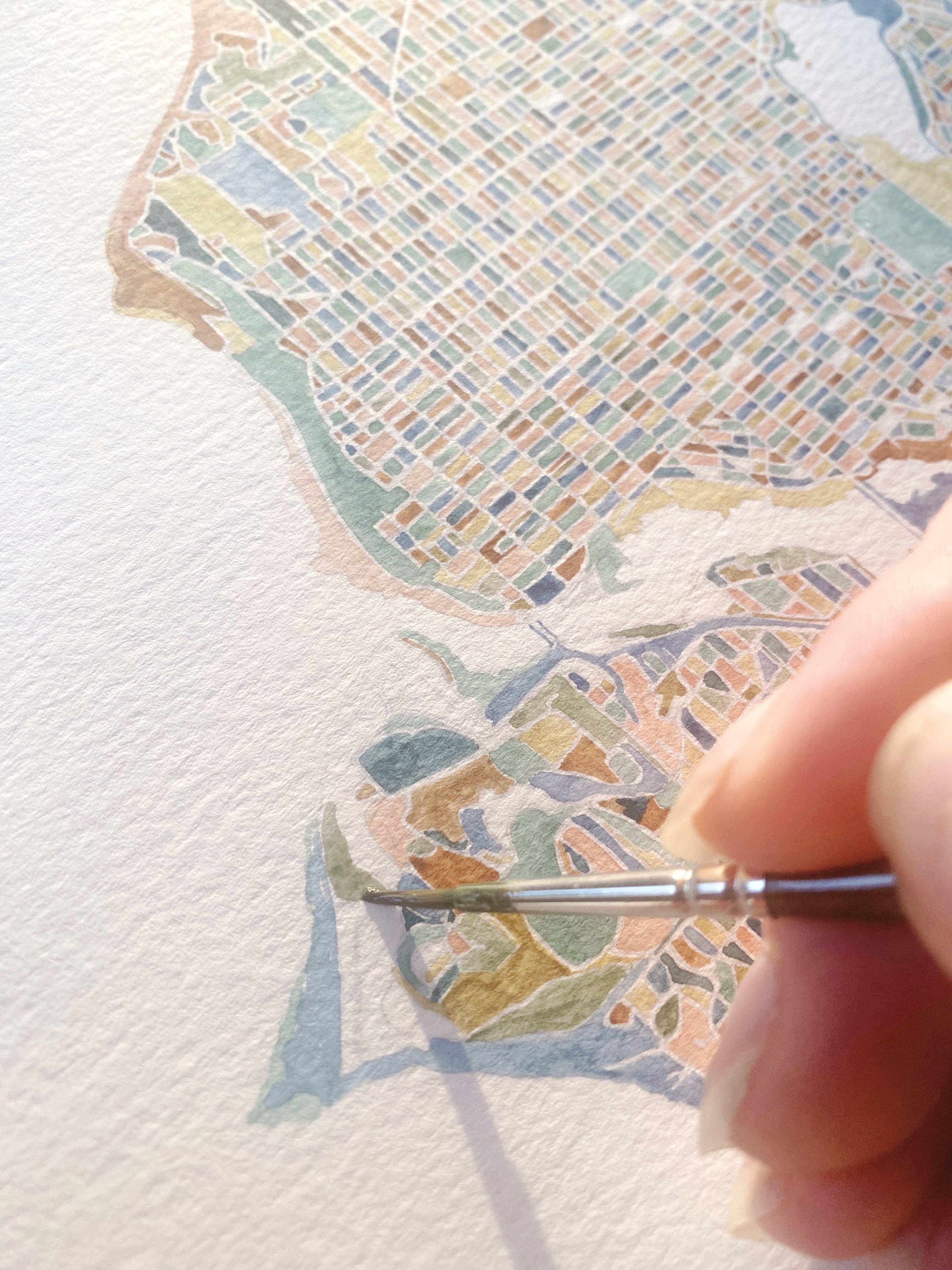 SEATTLE Washington ColorFULL Watercolor Map: ORNAMENT