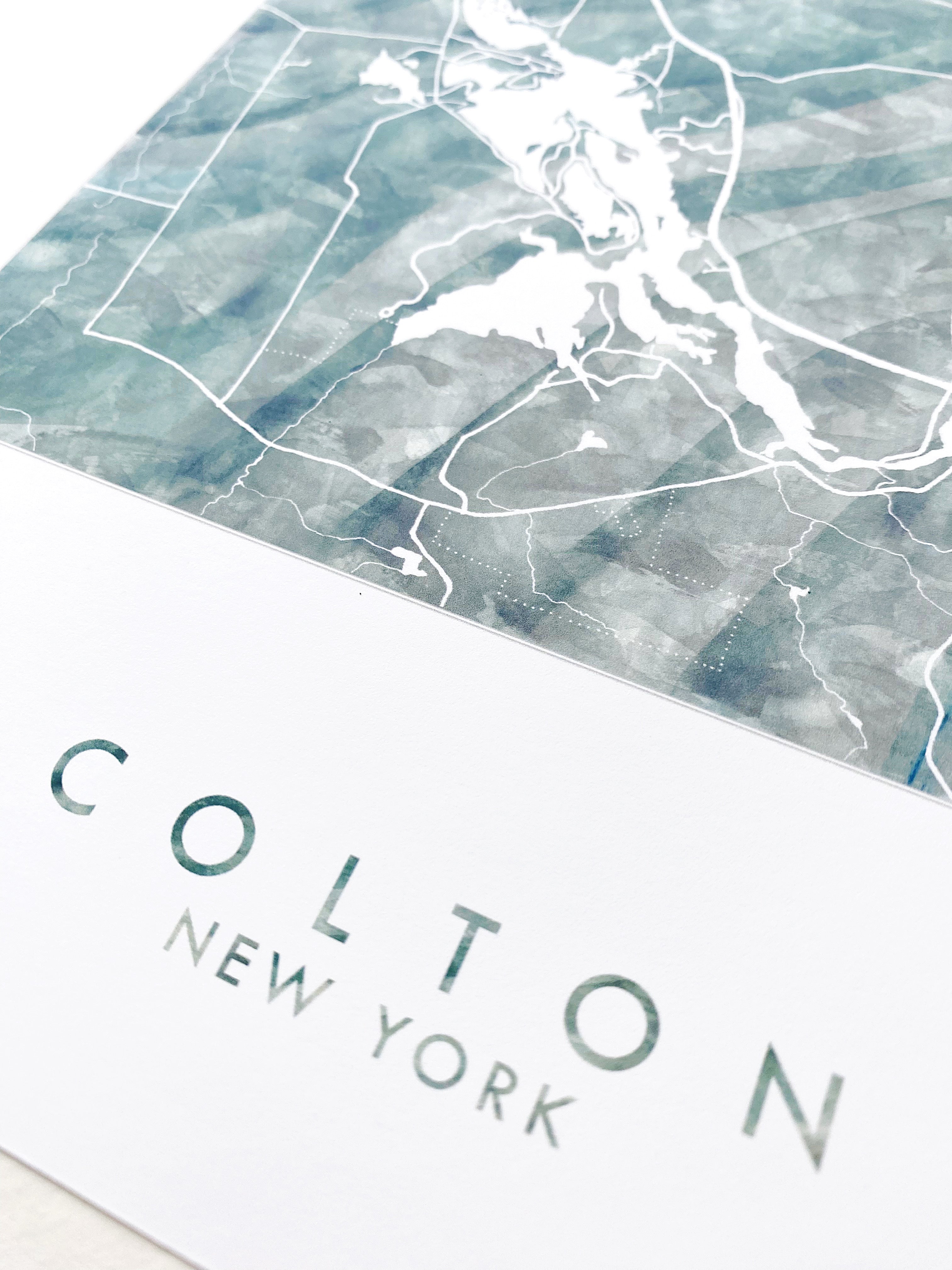 COLTON New York Map Watercolor Map: PRINT