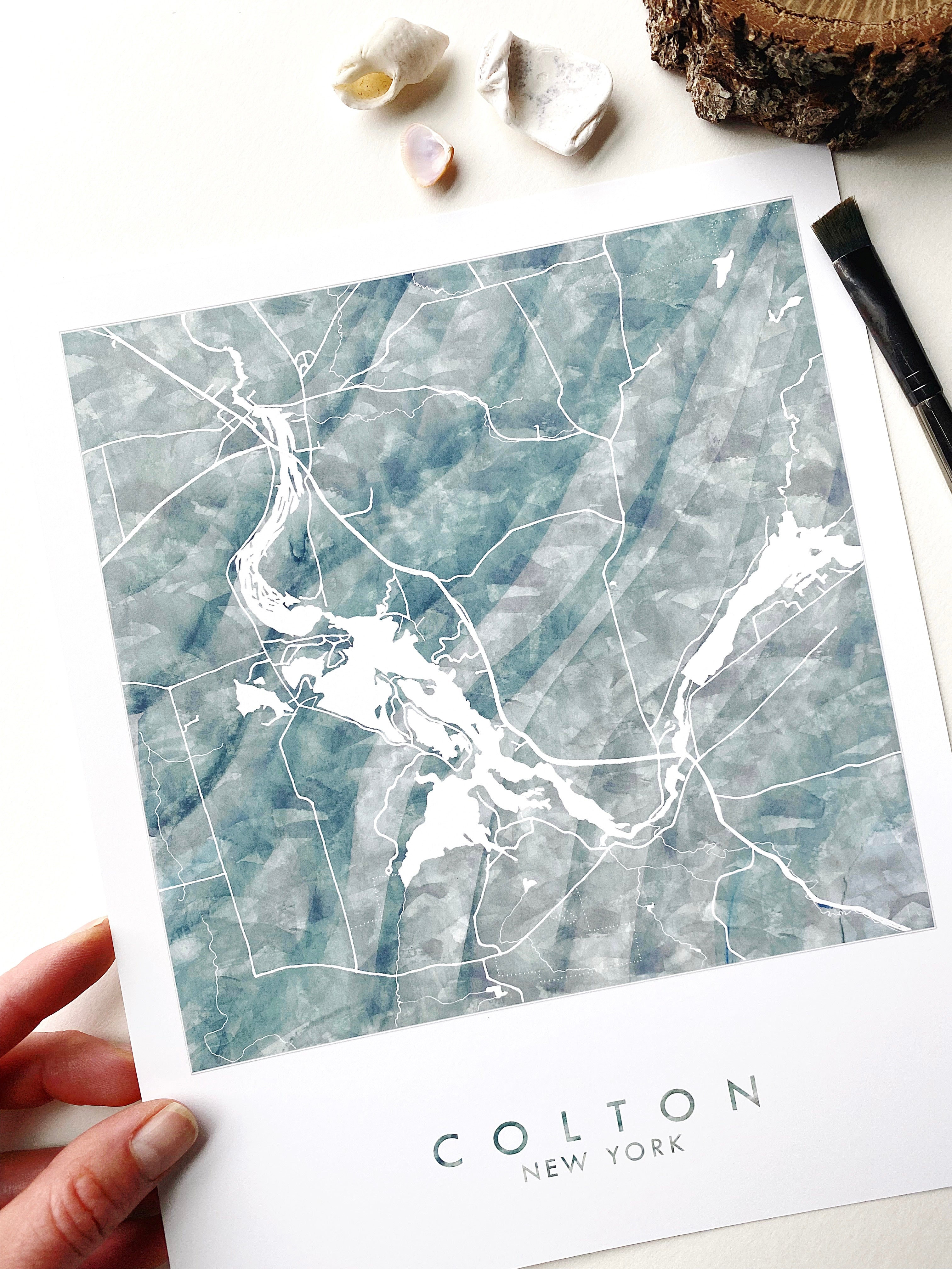 COLTON New York Map Watercolor Map: PRINT