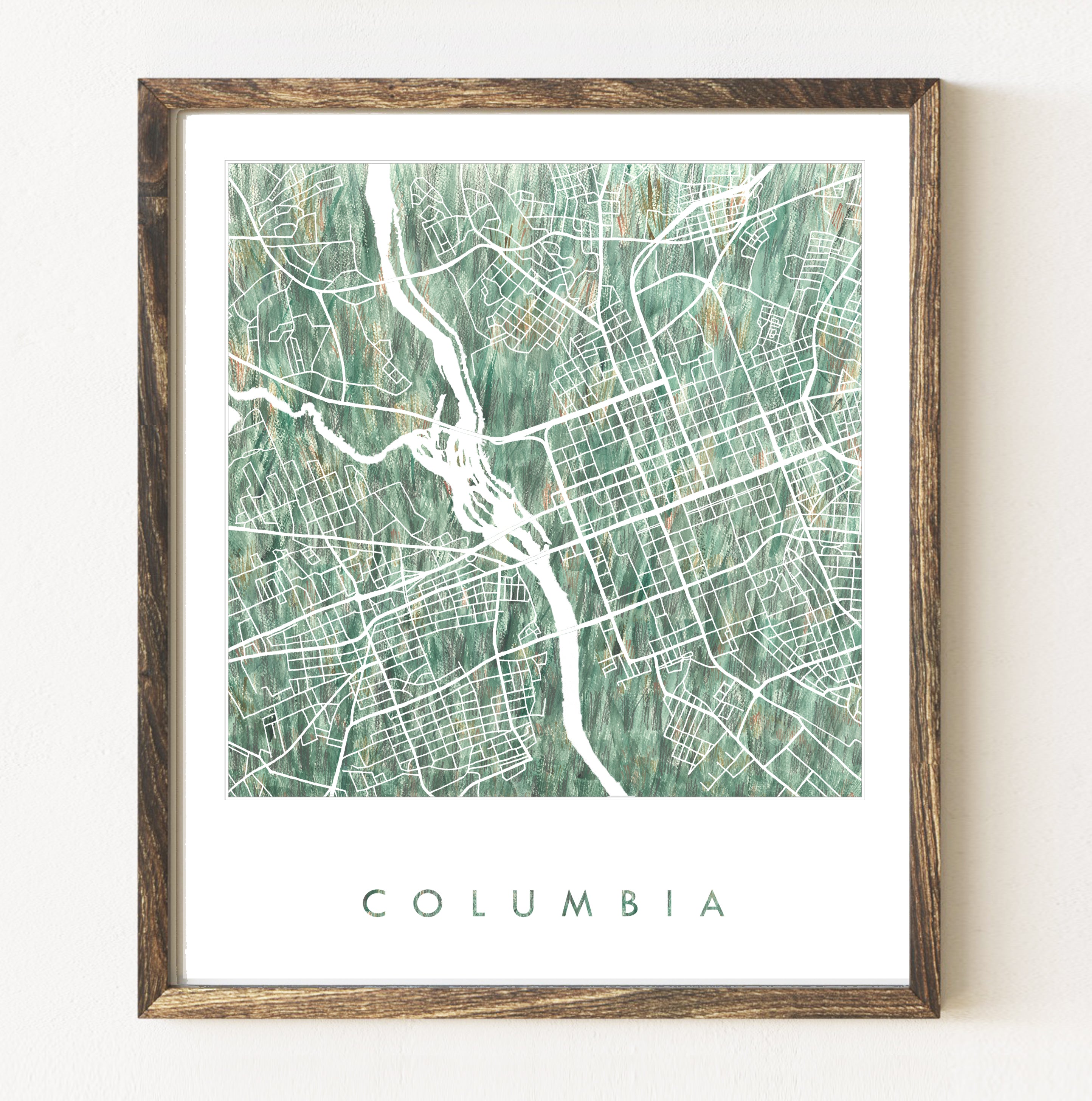 Custom YOUR CITY: Painted "Urban Fabrics" Map: PRINT: Wholesale Only