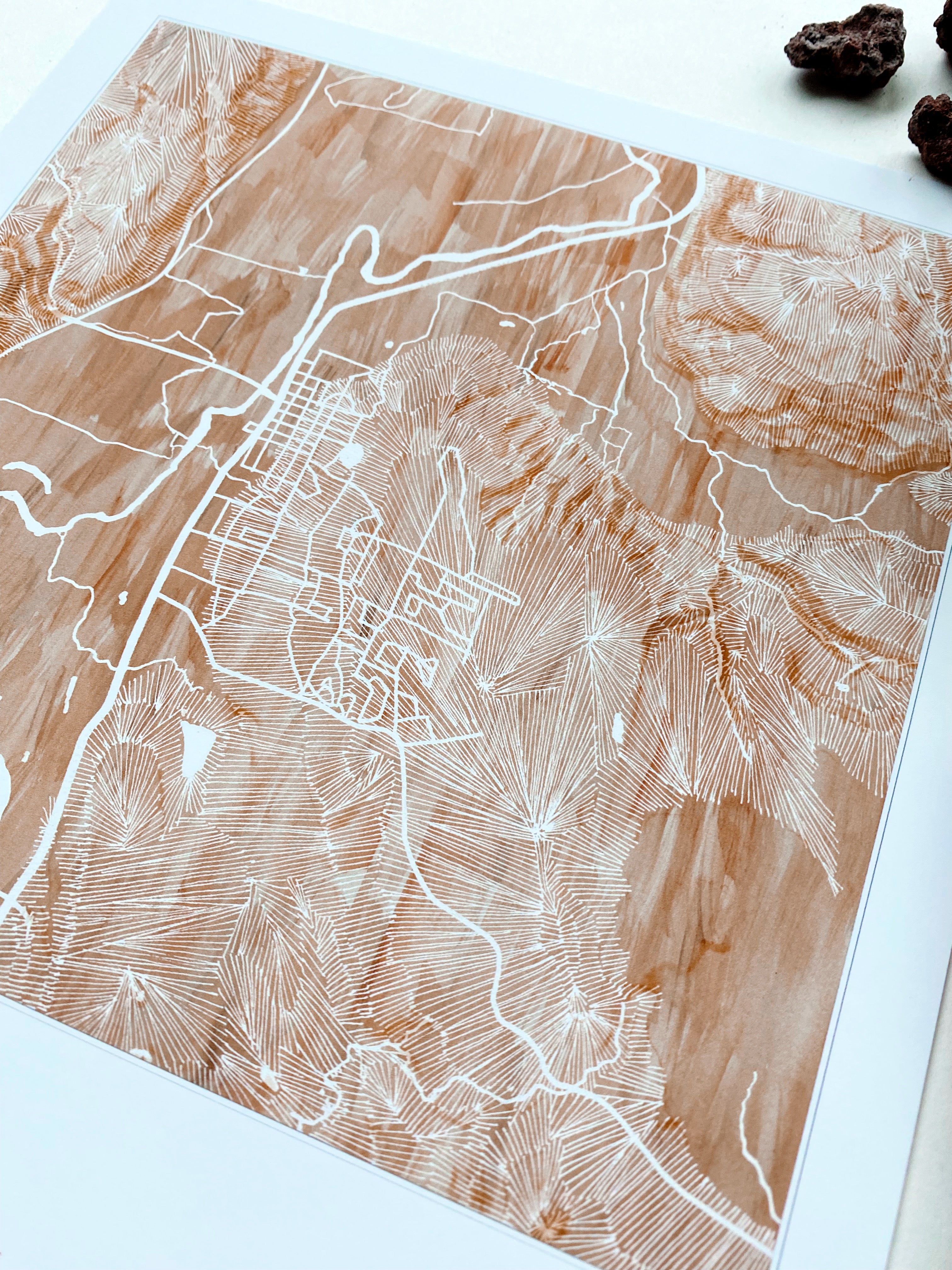 DUVALL Washington Watercolor Wash Map: PRINT