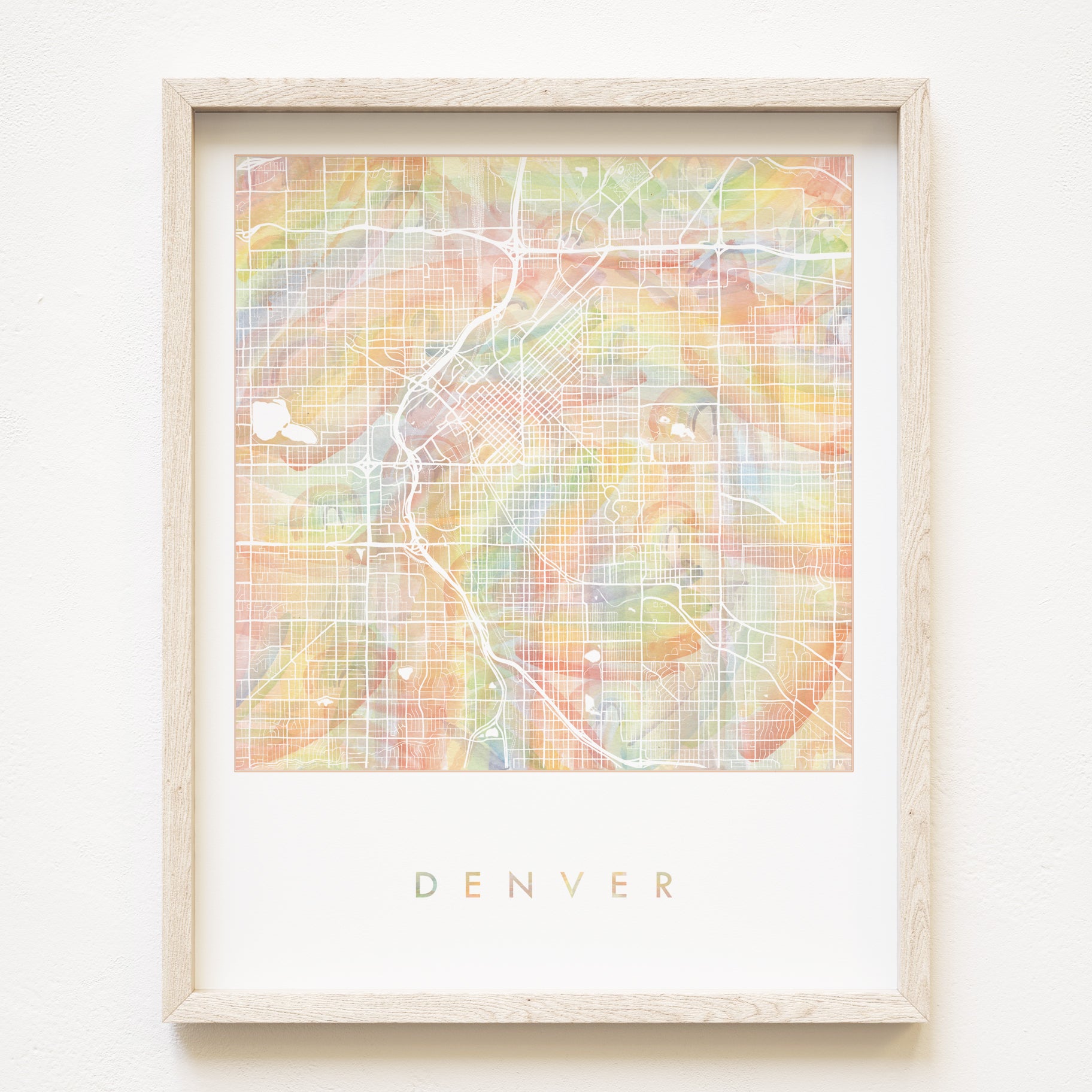 DENVER Pride Rainbow Watercolor Map: PRINT