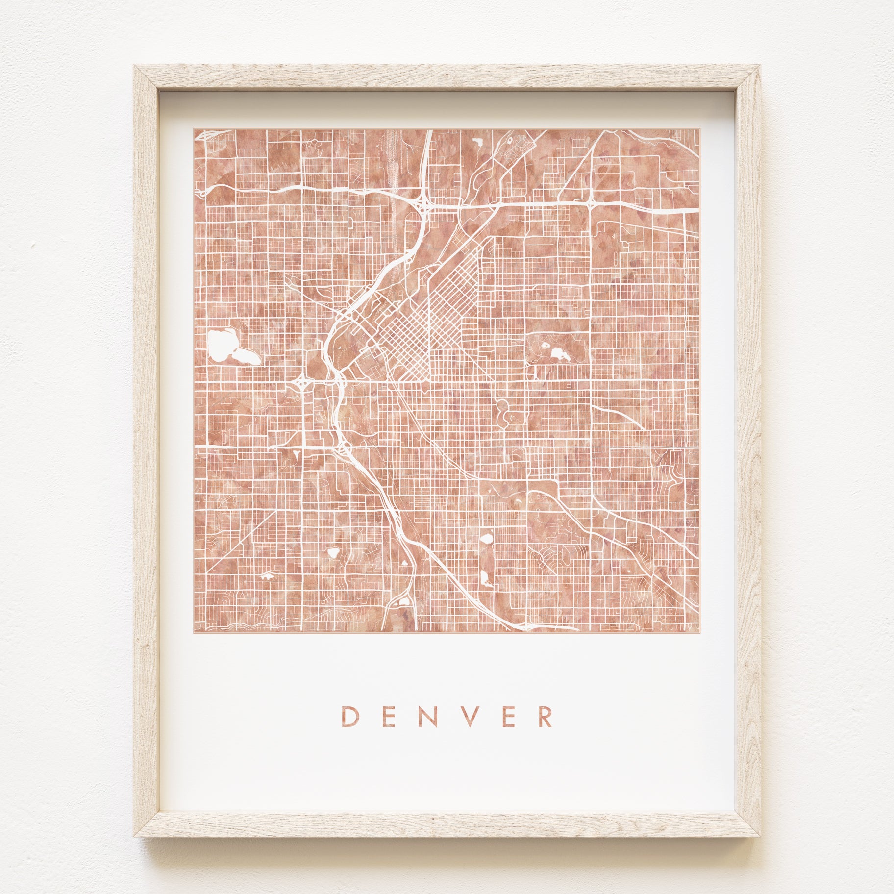 DENVER Colorado Watercolor Wash Map: PRINT