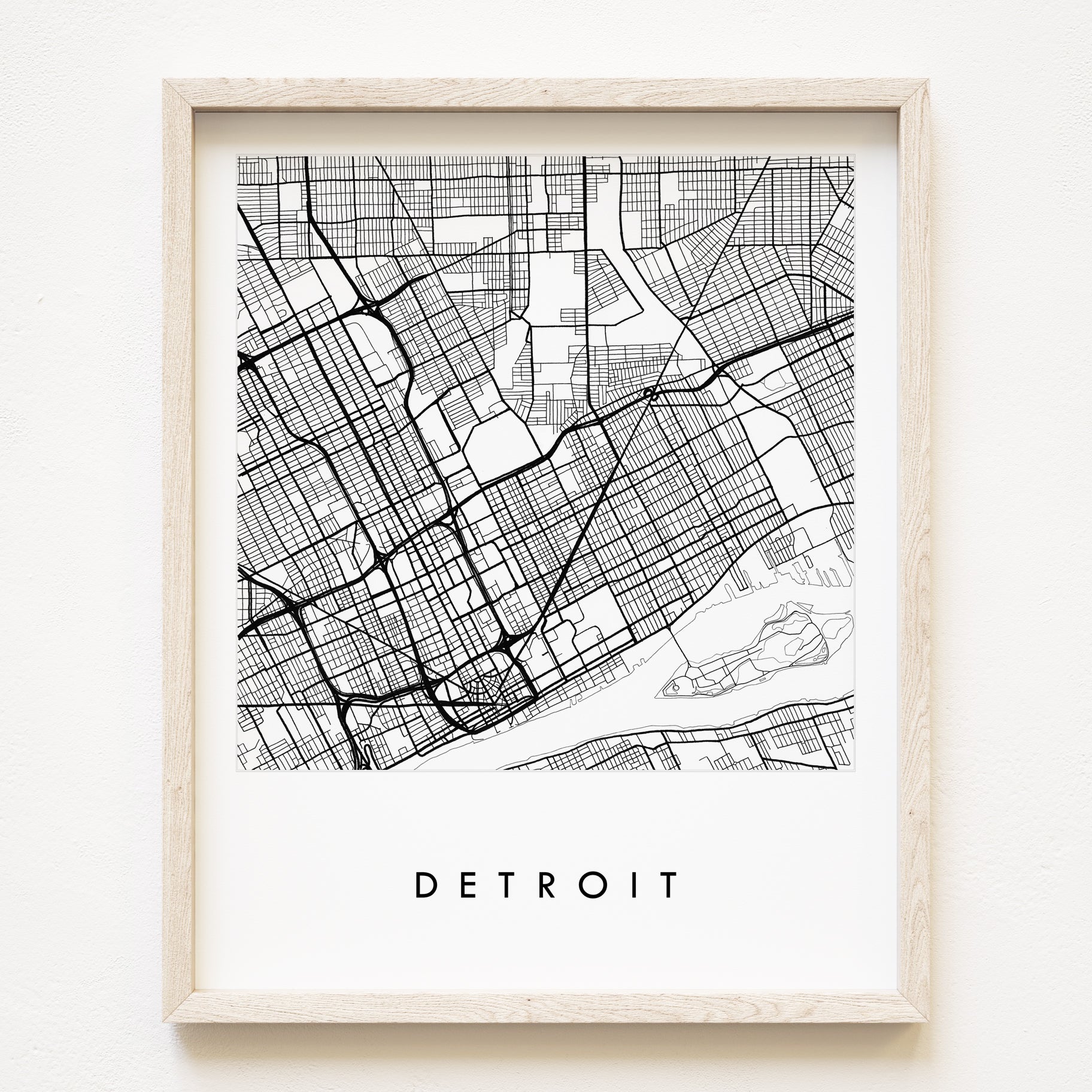 DETROIT City Lines Map: PRINT