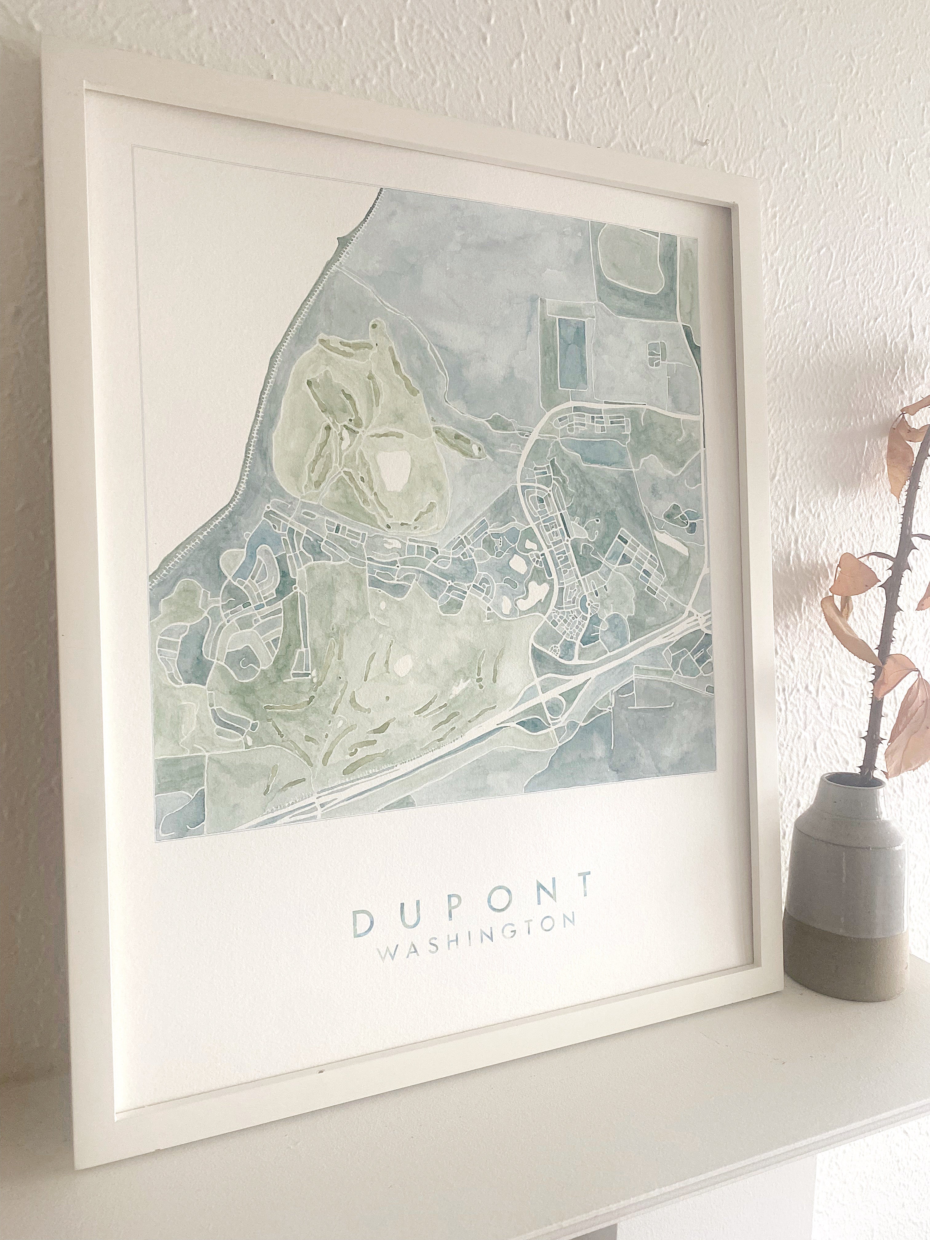 DuPONT Washington Watercolor City Blocks Map: ORIGINAL PAINTING