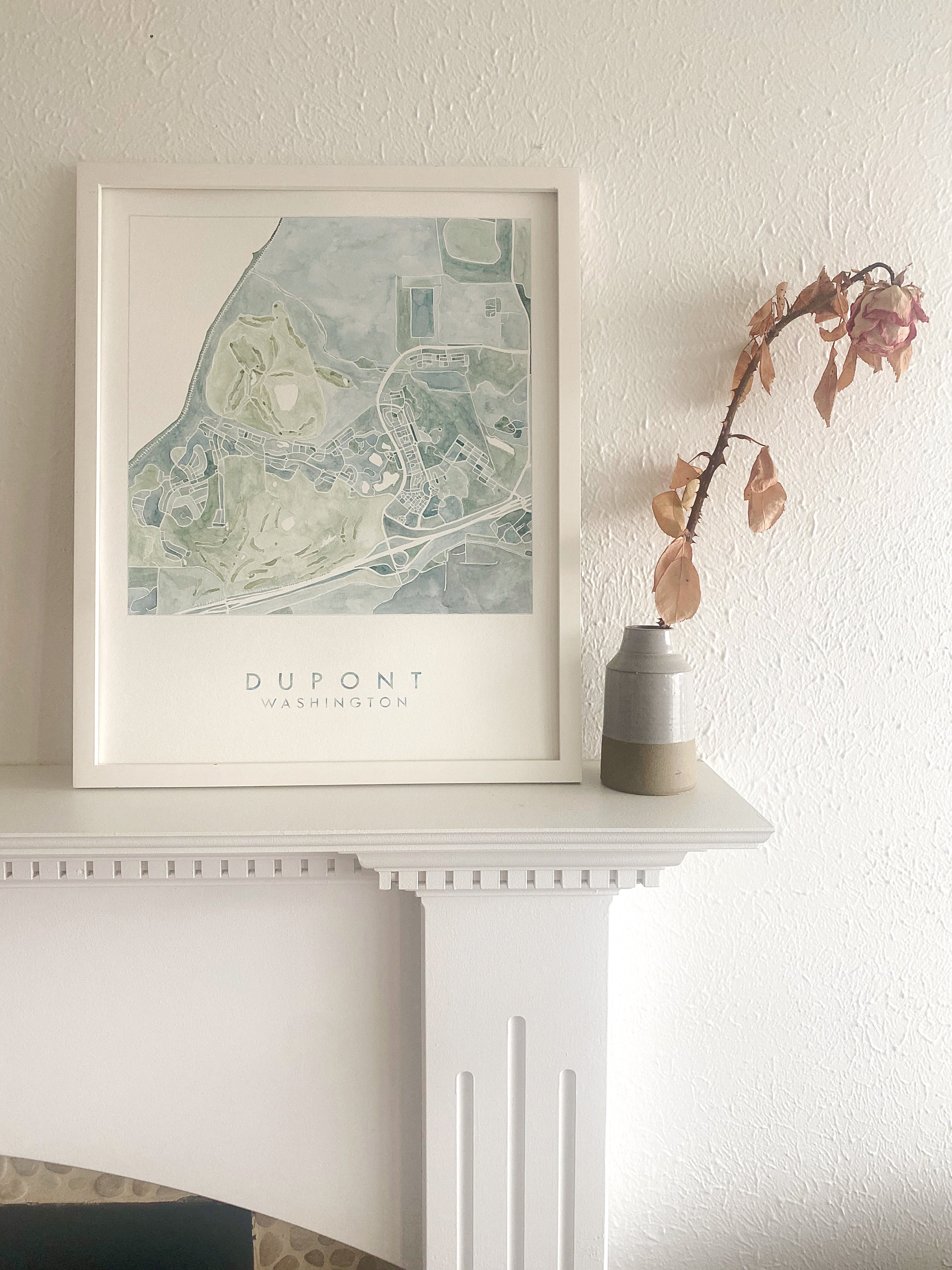 DuPONT Washington Watercolor City Blocks Map: ORIGINAL PAINTING