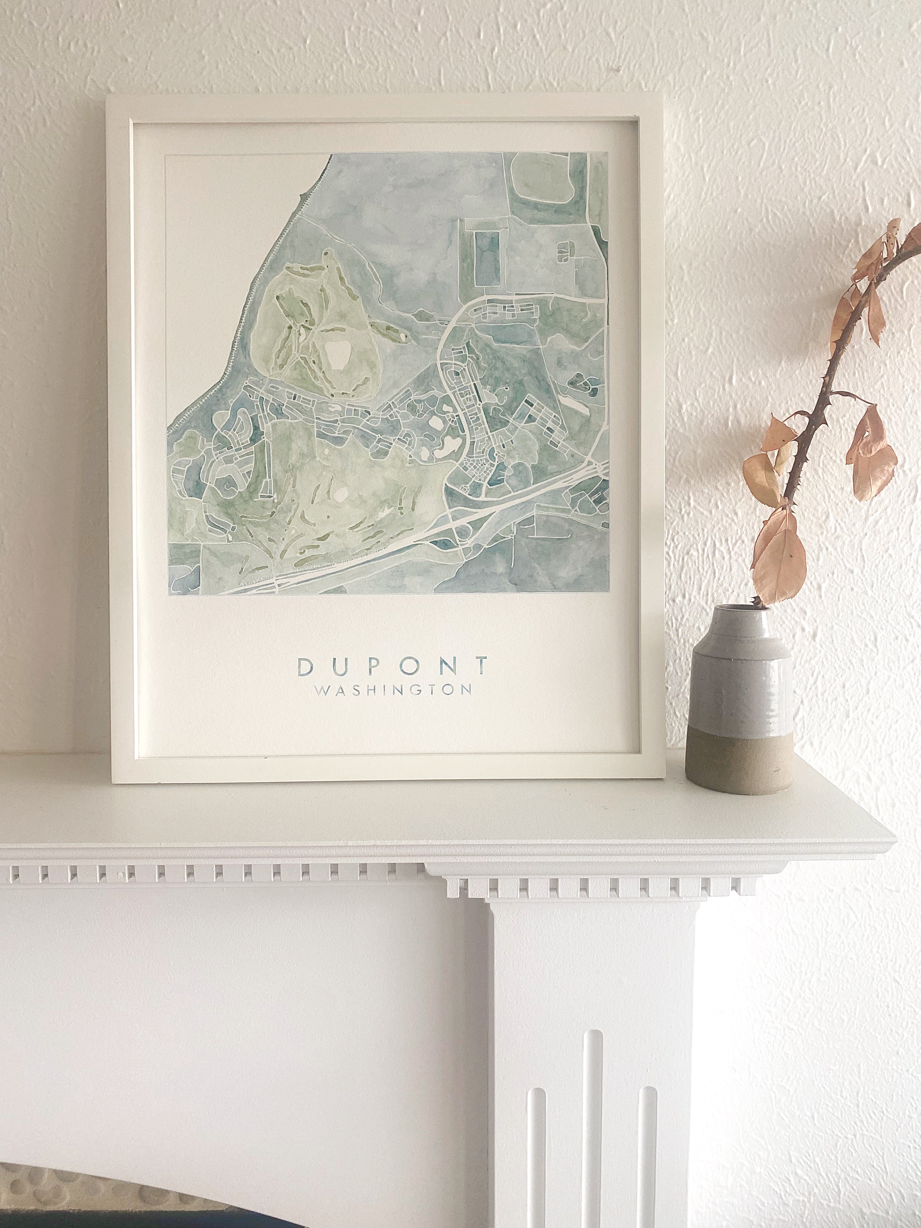 DuPONT Washington Watercolor City Blocks Map: ORIGINAL PAINTING