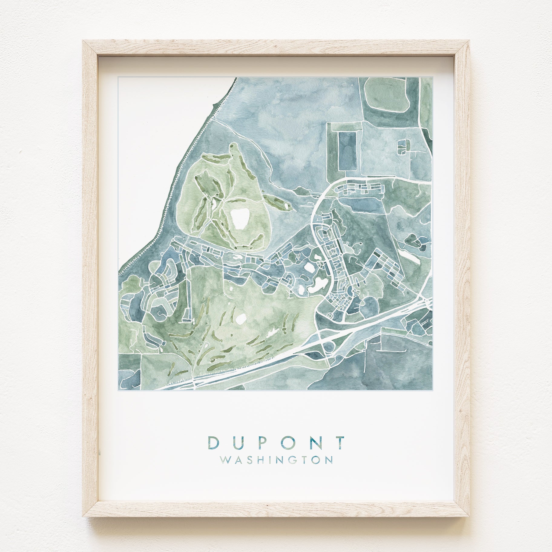 DuPONT Washington Watercolor City Blocks Map: PRINT