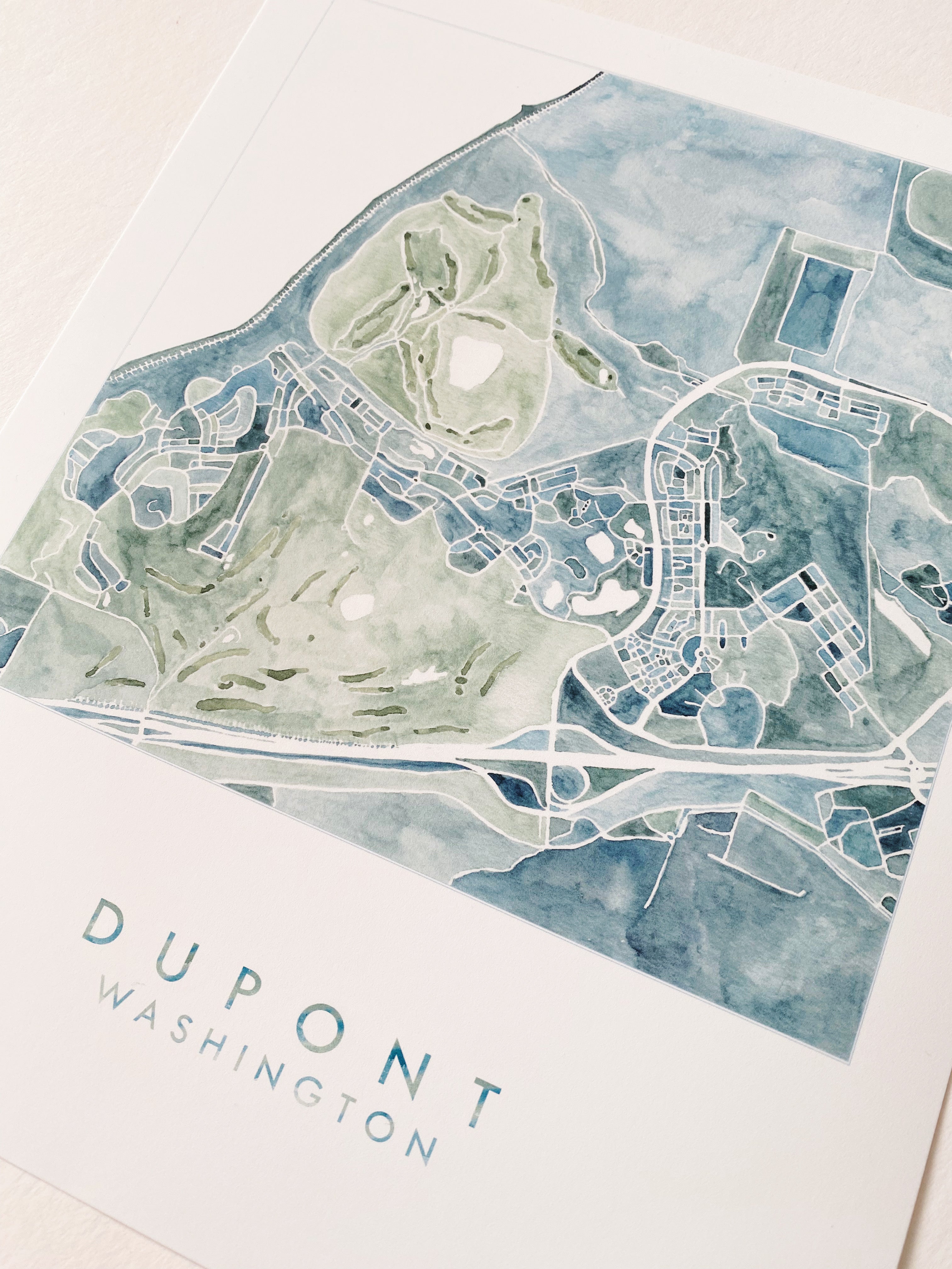 DuPONT Washington Watercolor City Blocks Map: PRINT