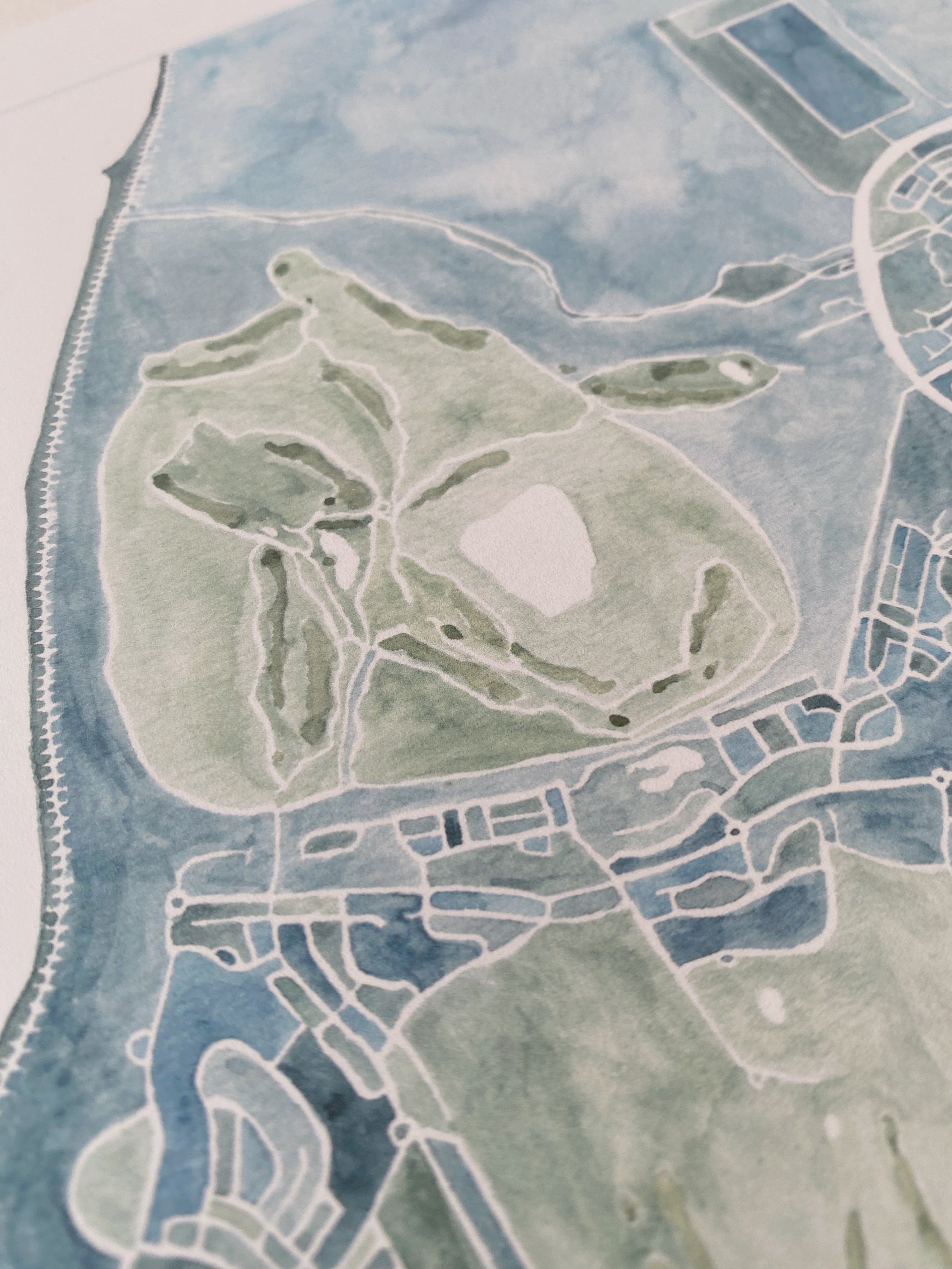 DuPONT Washington Watercolor City Blocks Map: PRINT