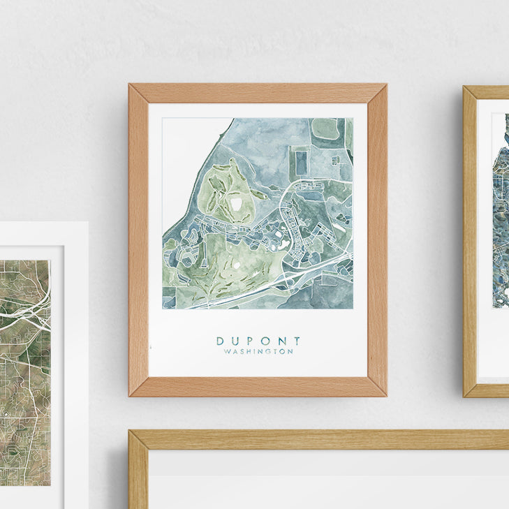 DuPONT Washington Watercolor City Blocks Map: PRINT