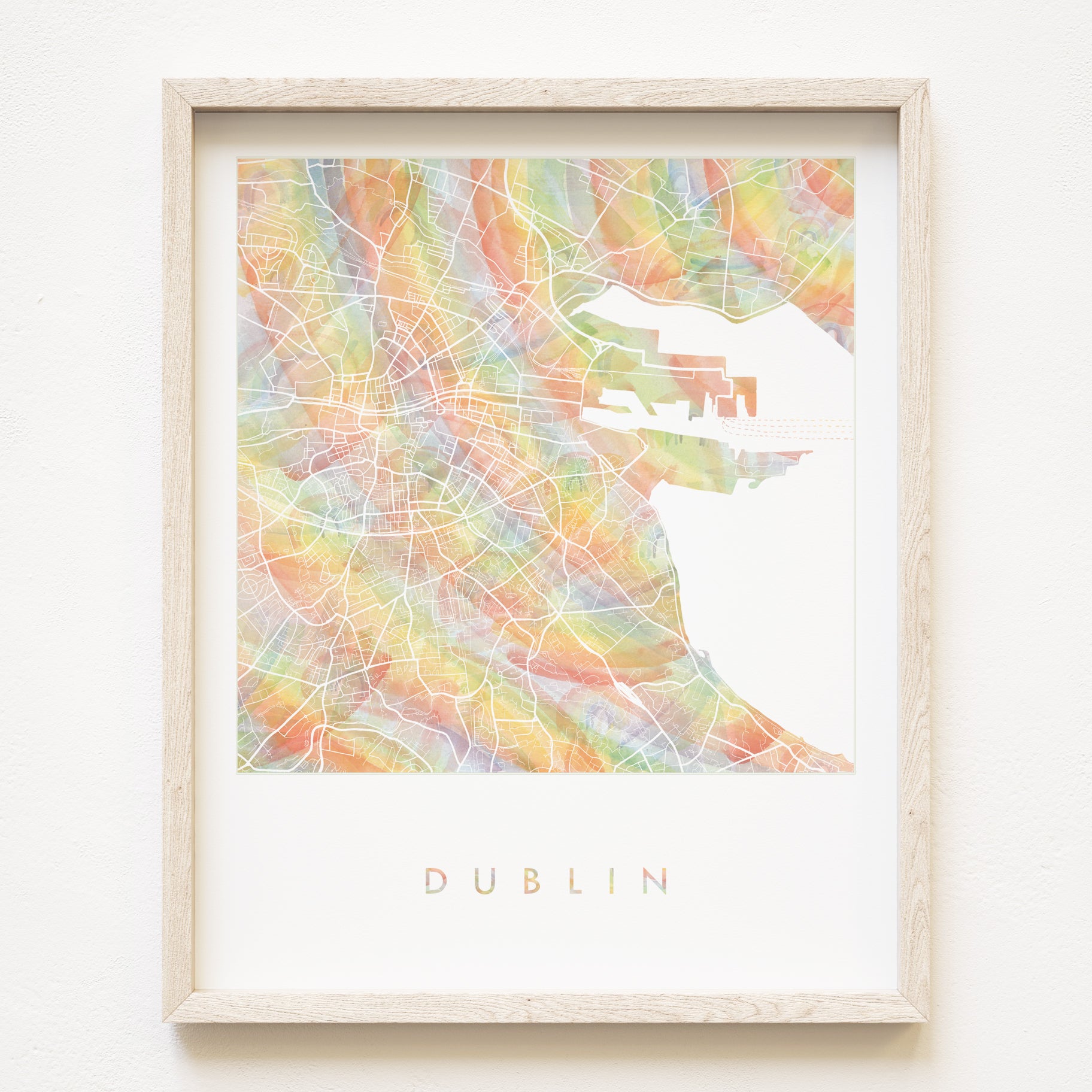 DUBLIN Pride Rainbow Watercolor Map: PRINT