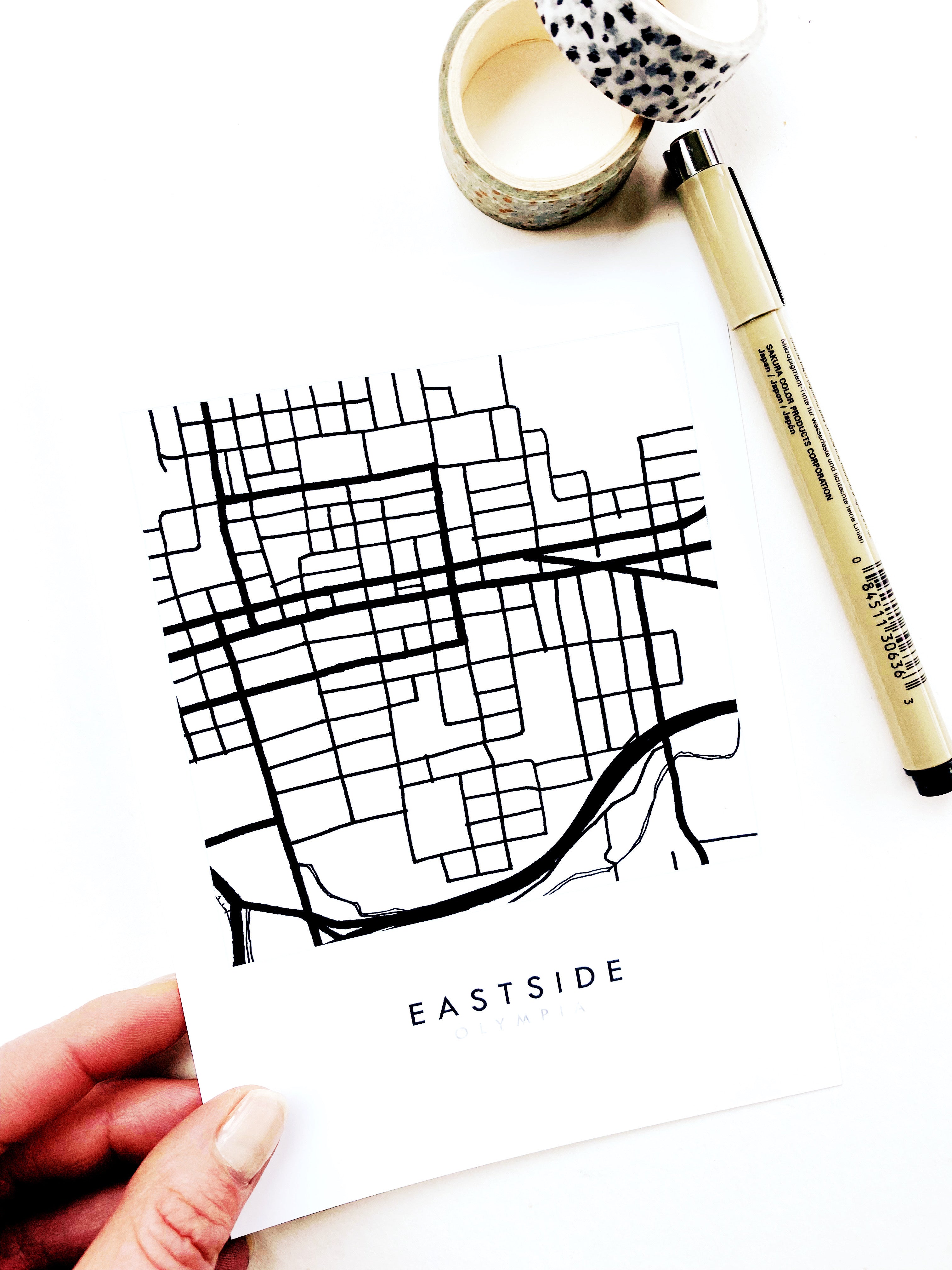 Eastside OLYMPIA Washington Neighborhood Map: PRINT