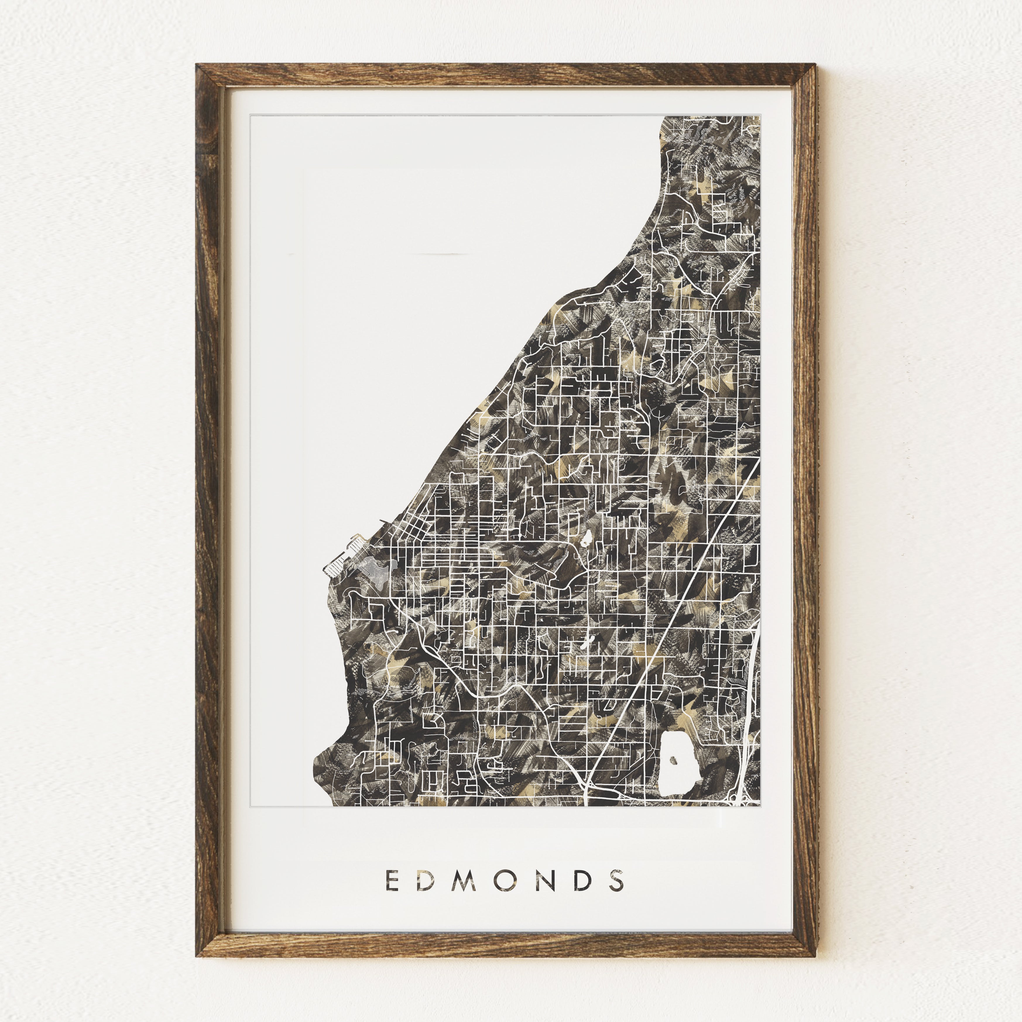 EDMONDS Washington Urban Fabrics City Map: PRINT