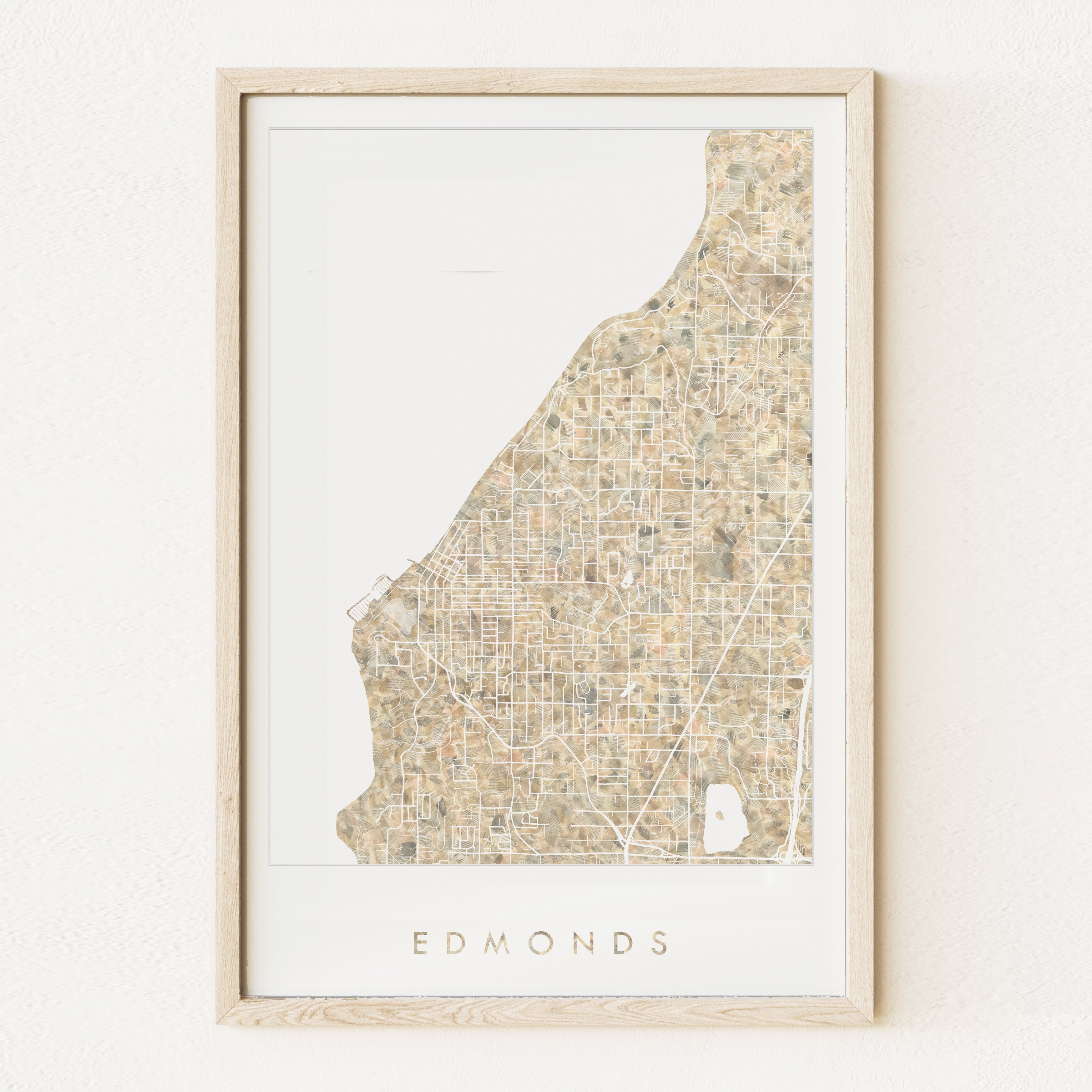EDMONDS Washington Urban Fabrics City Map: PRINT