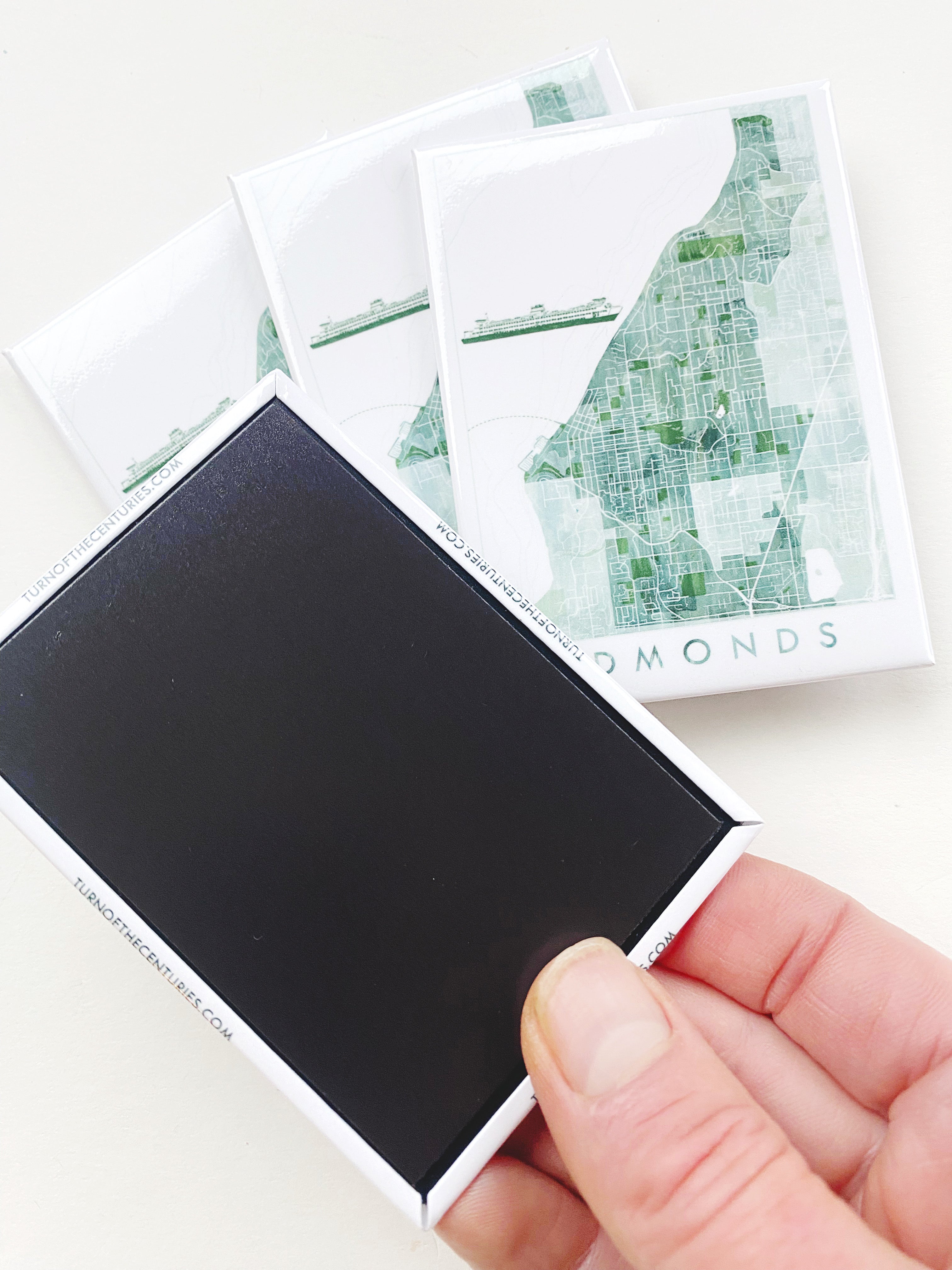 EDMONDS Washington Watercolor Map + Ferry: MAGNET