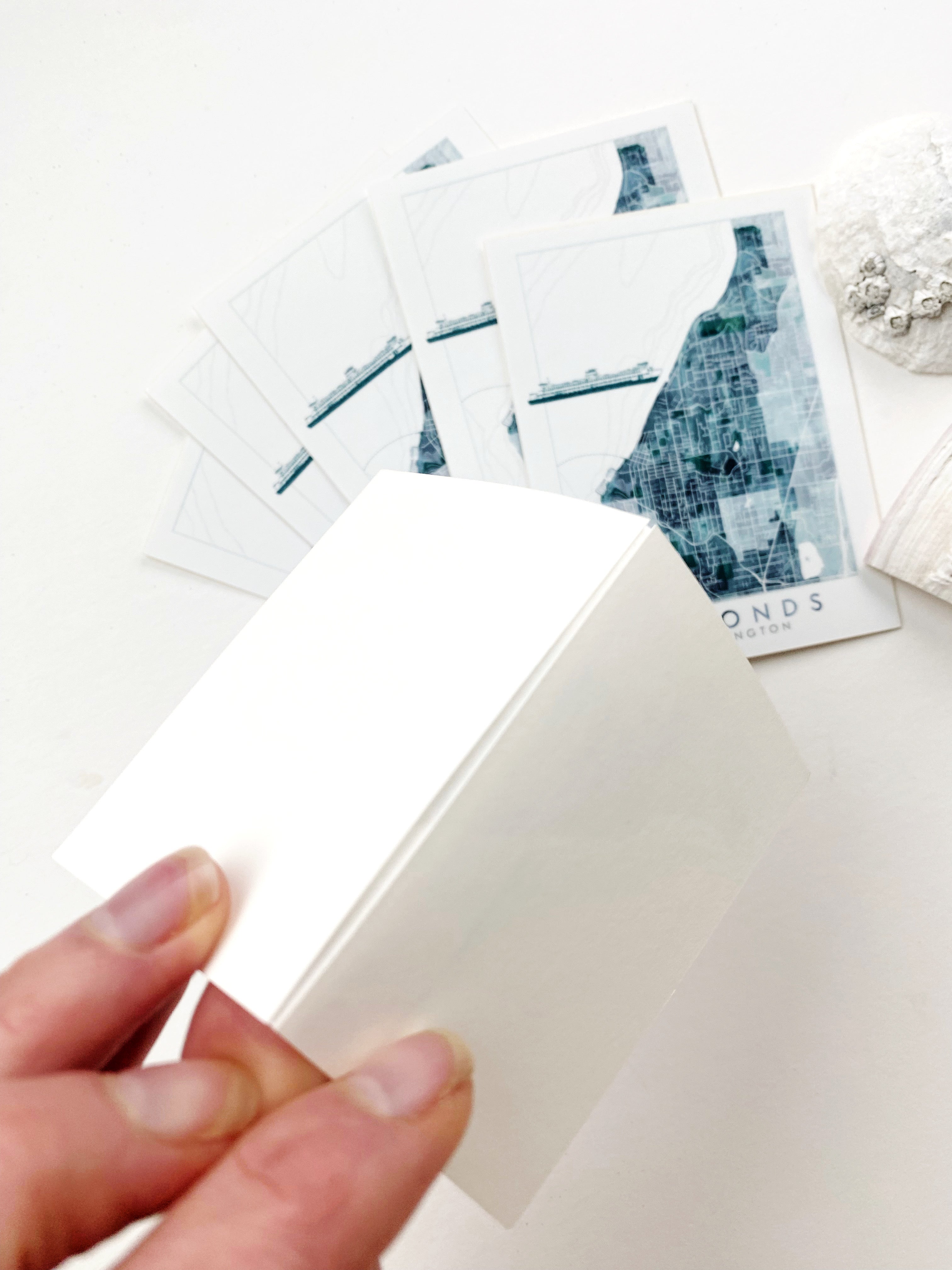 EDMONDS Washington Watercolor Map + Ferry: Sticker