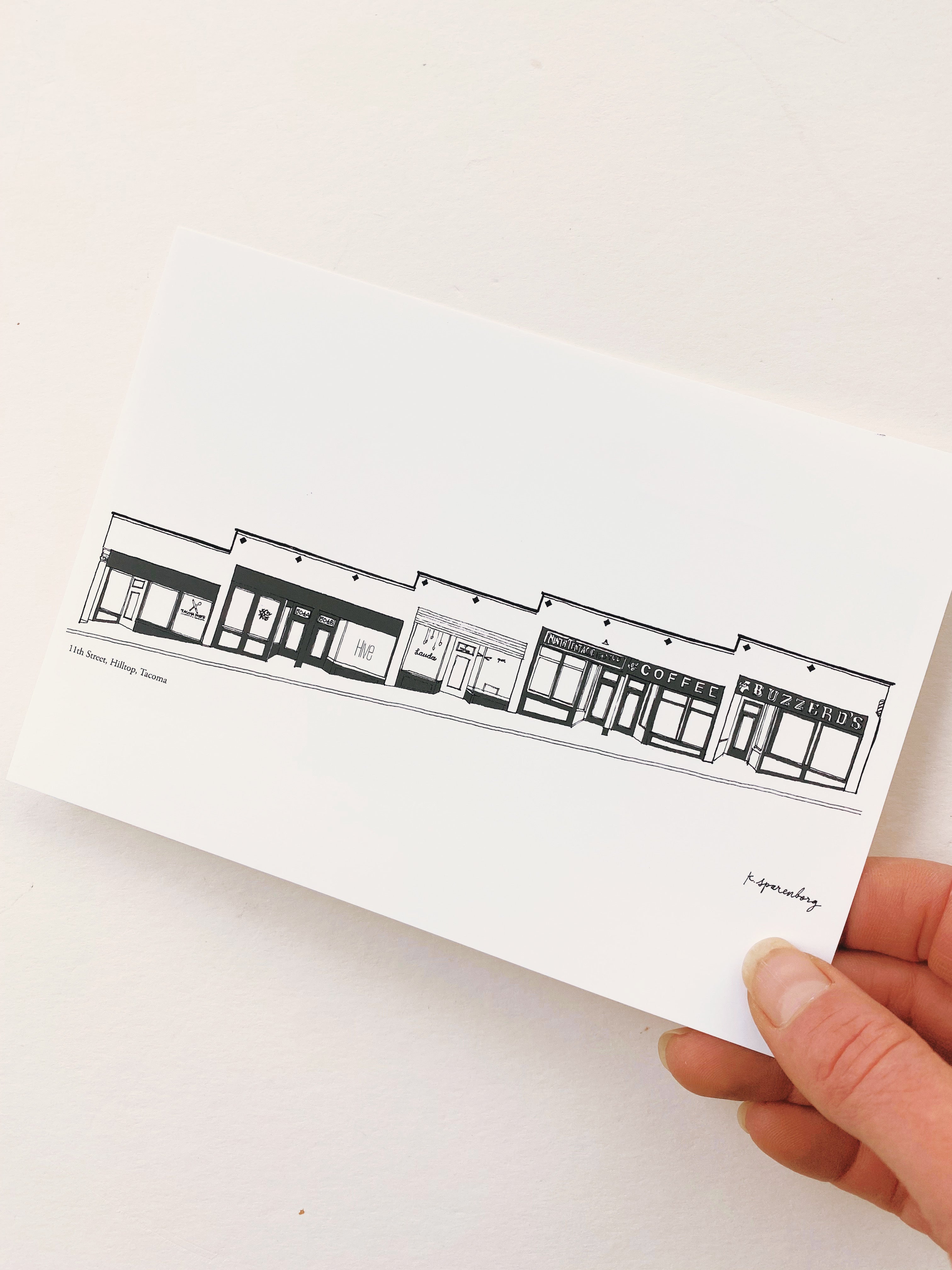 TACOMA Washington 11th St. Streetscape Drawing: PRINT