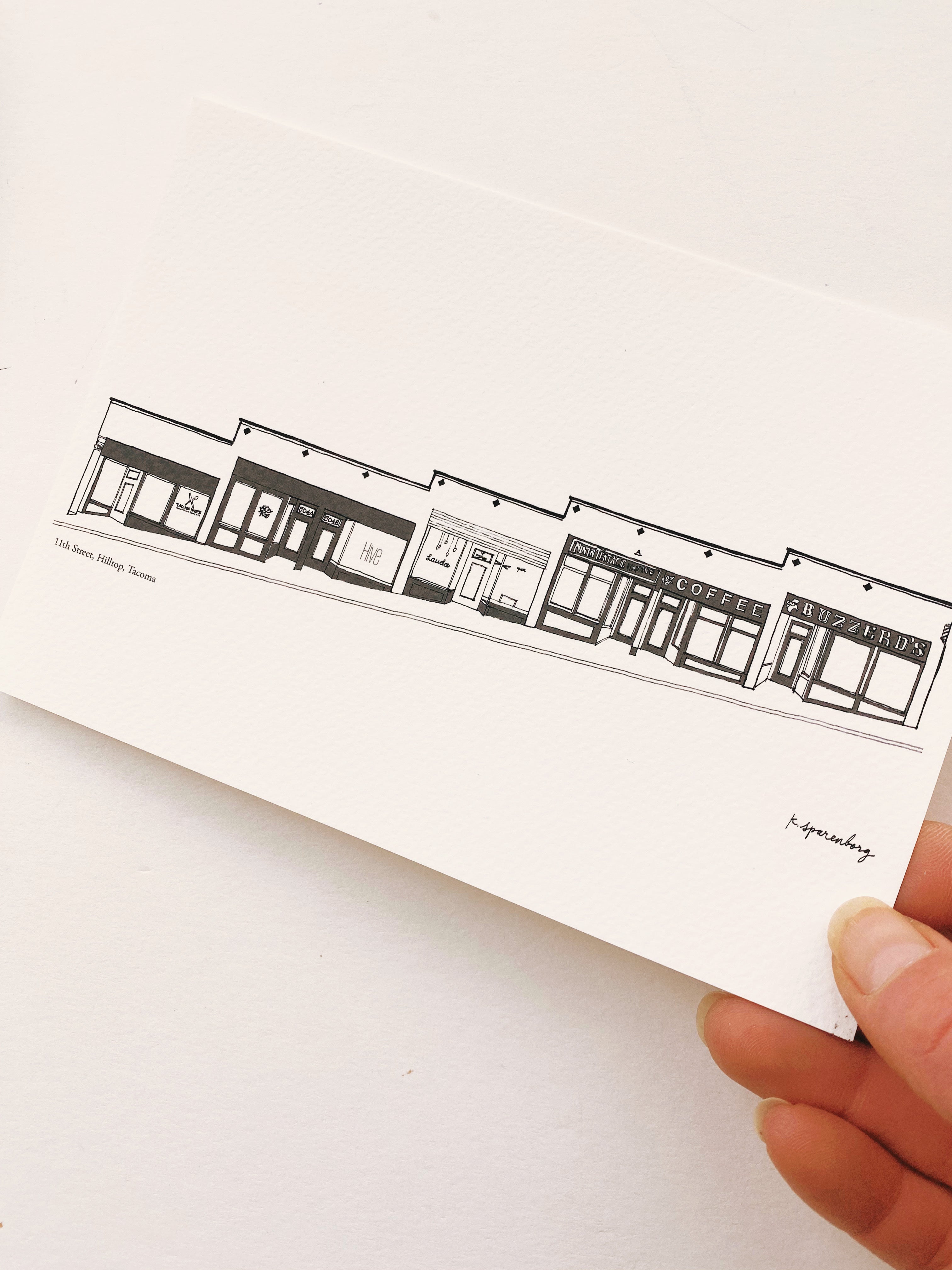 TACOMA Washington 11th St. Streetscape Drawing: PRINT