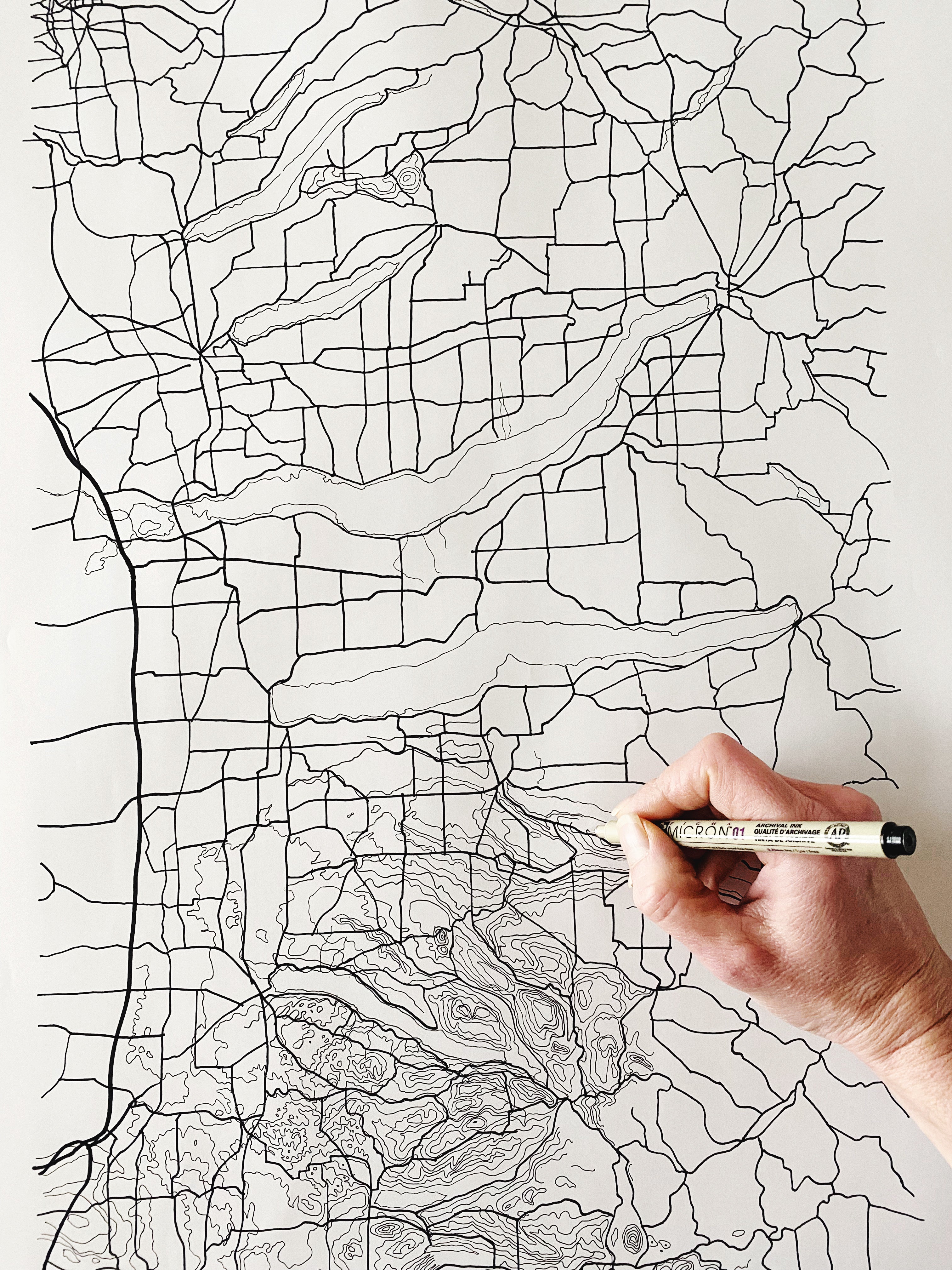 Custom YOUR NATURE SPOT: Topographical Art Map: PRINT: Wholesale Only