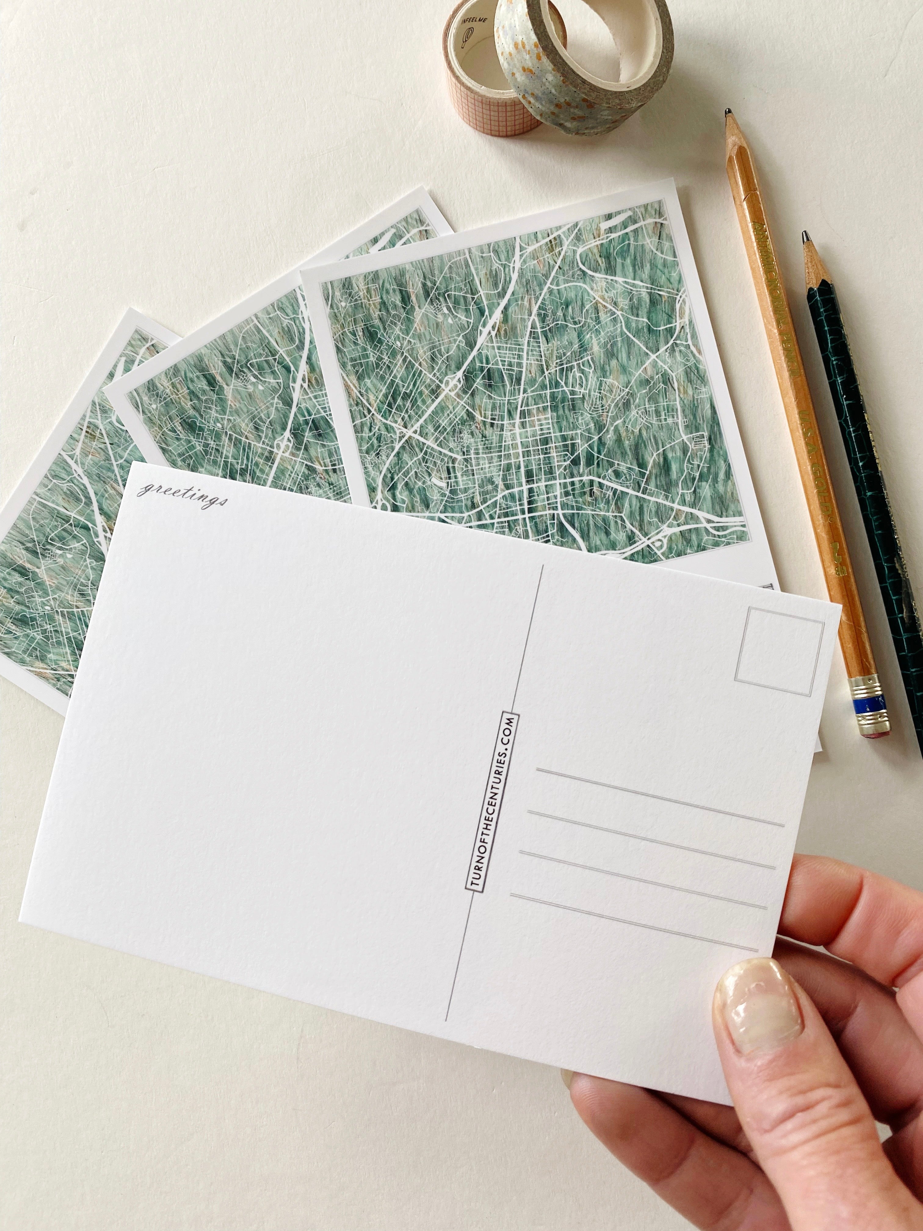 FREDERICK Maryland "Urban Fabric" Map + Market Streetscape - Standard Postcard