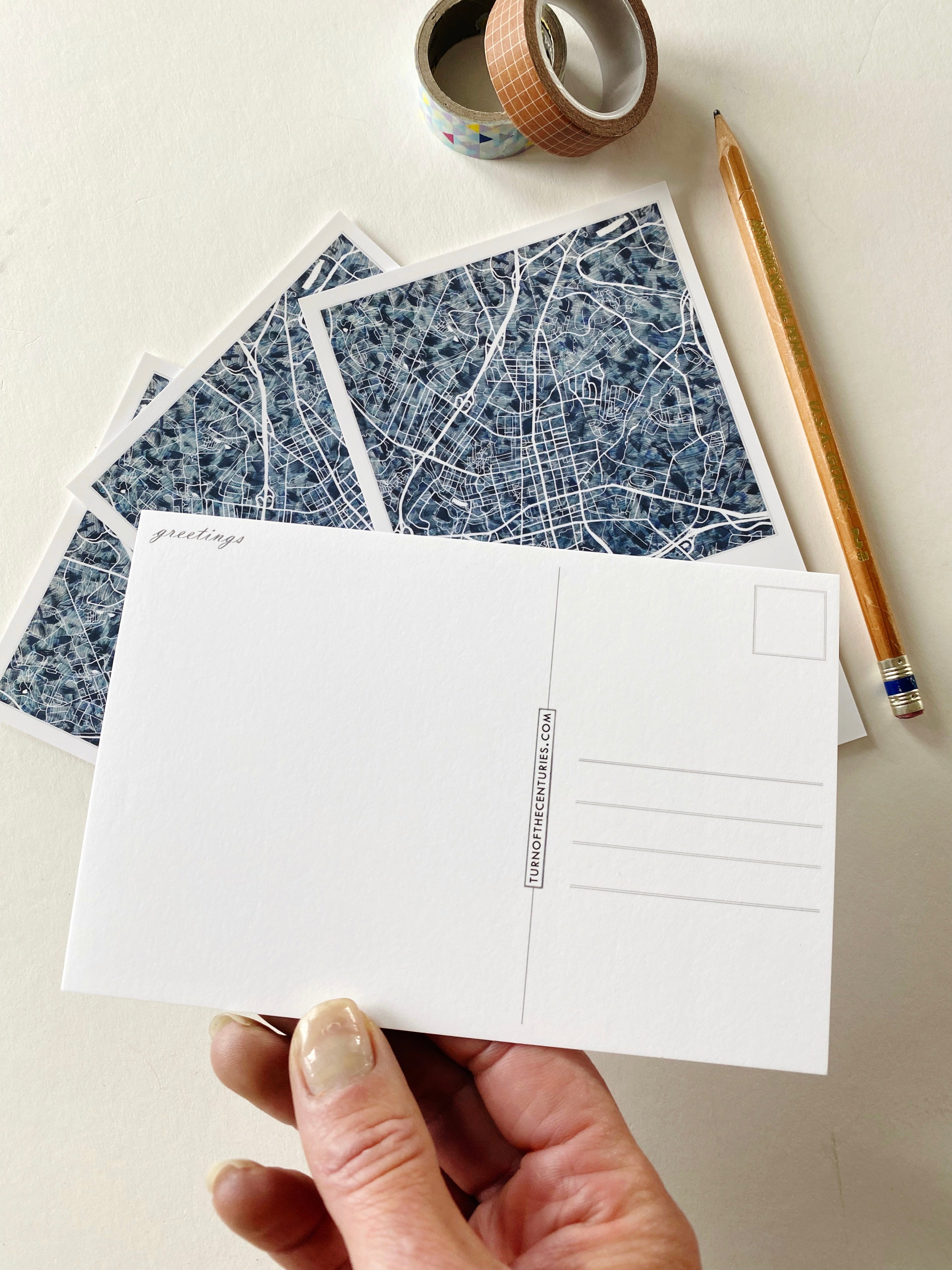 FREDERICK Maryland "Urban Fabric" Map + Market Streetscape - Standard Postcard