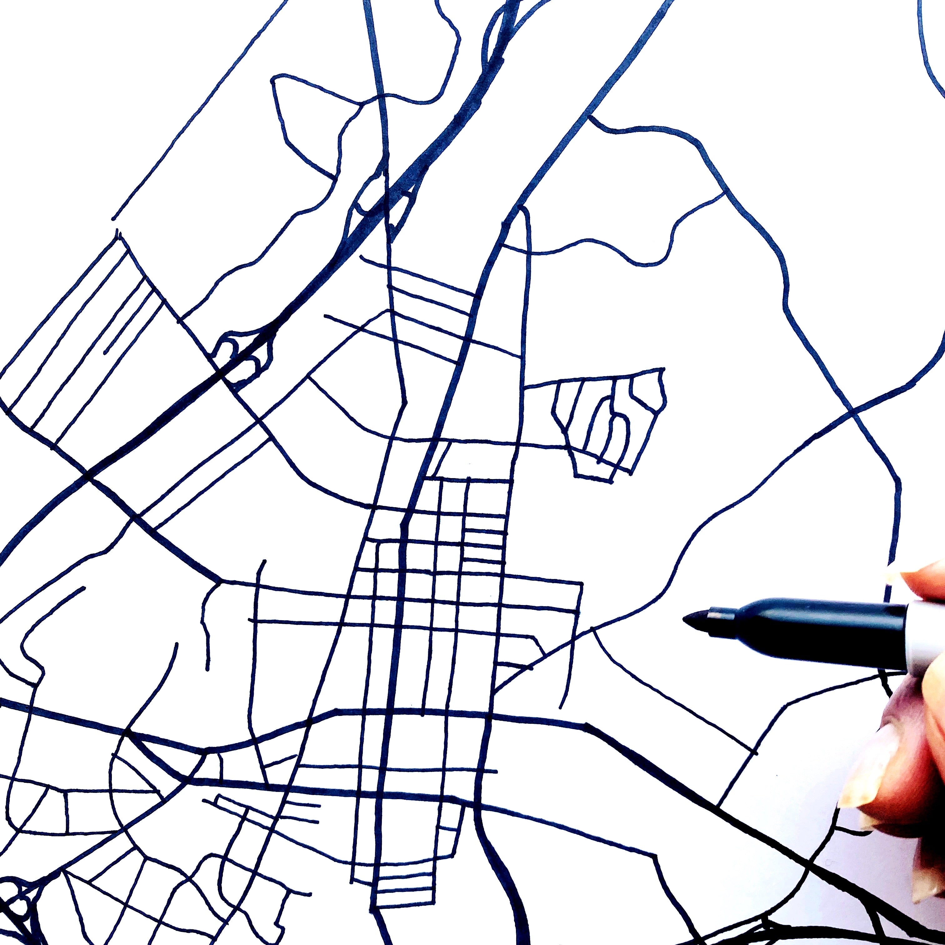 FREDERICK Maryland Streetscape + Map: PRINT