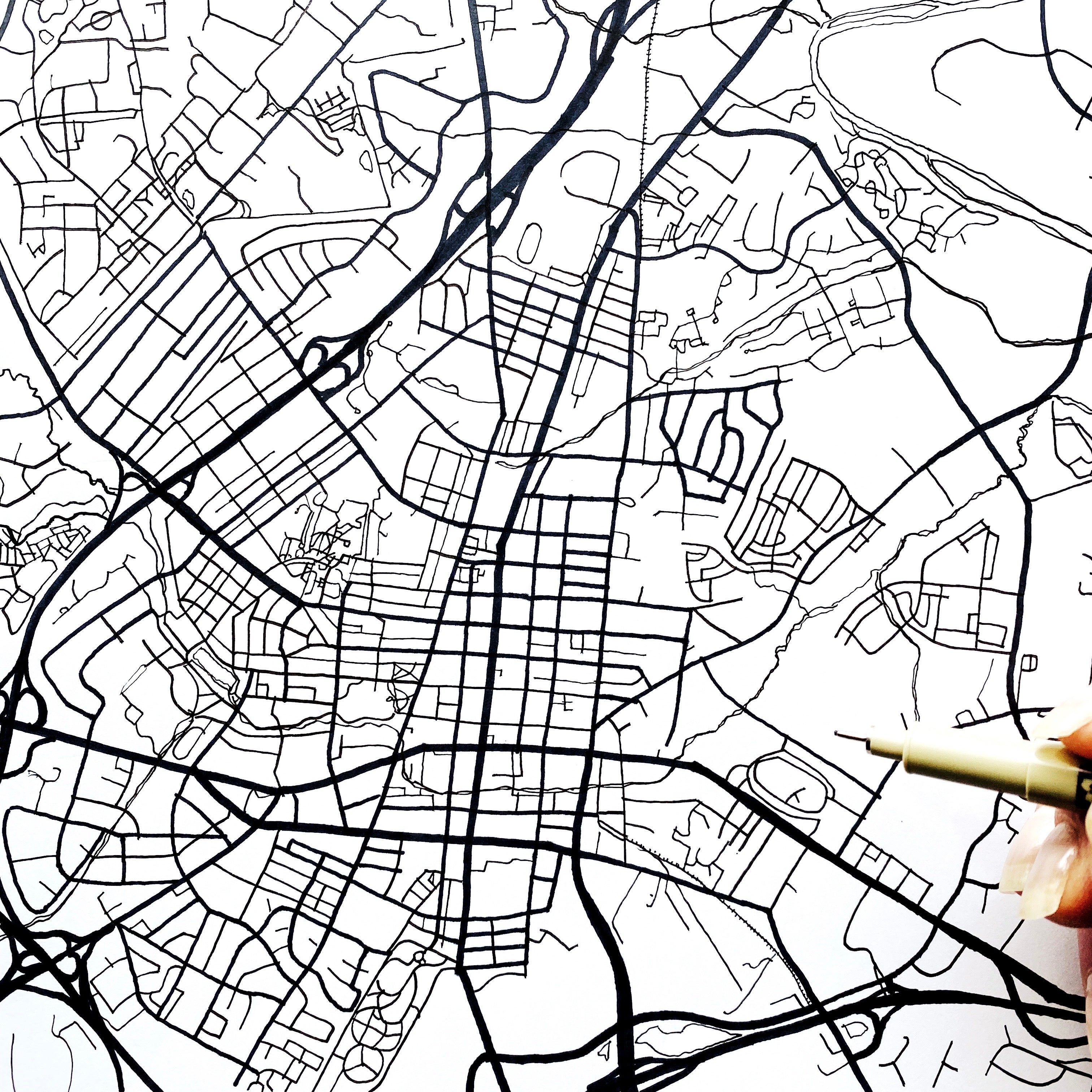 FREDERICK Maryland Streetscape + Map: PRINT