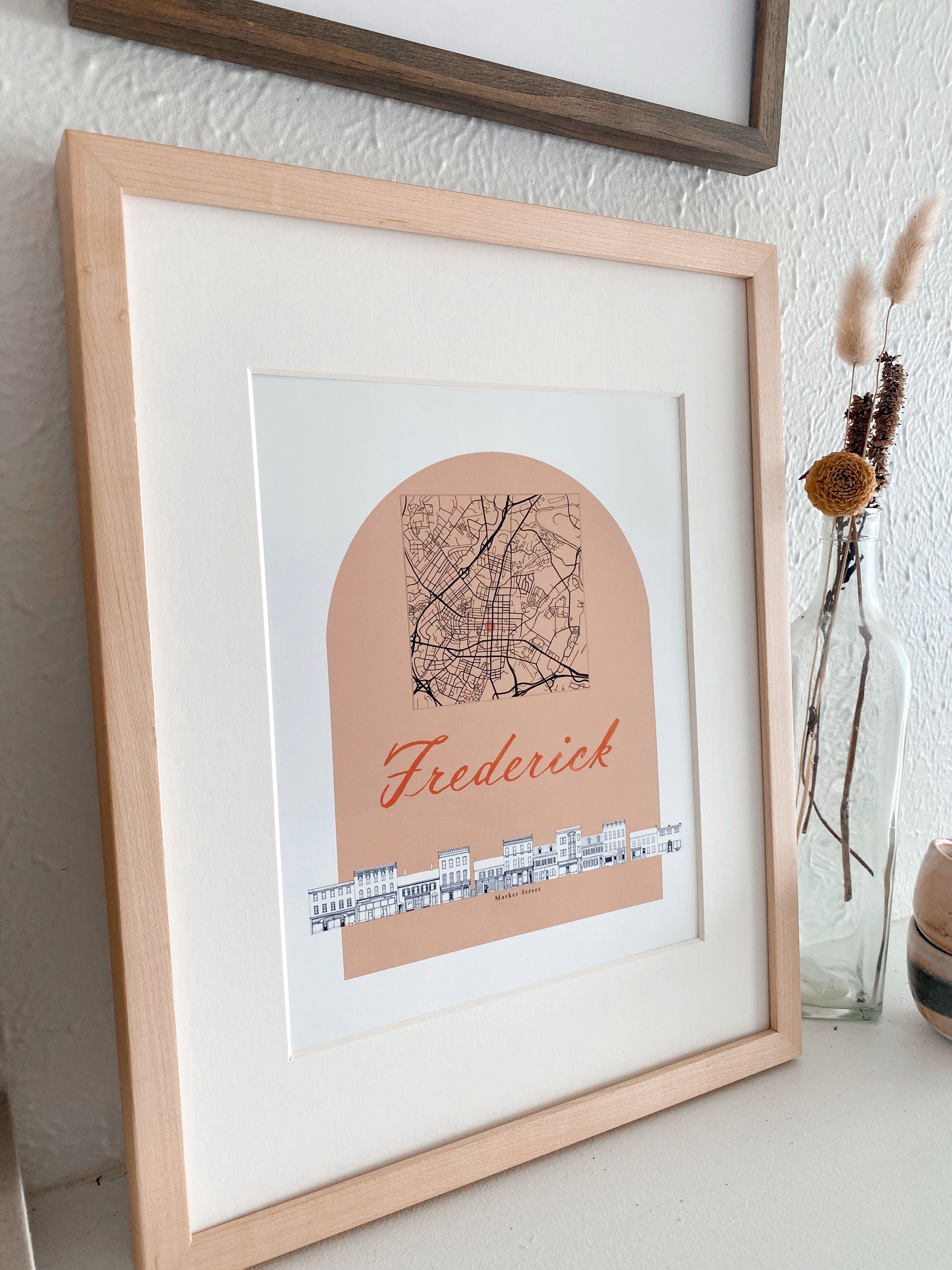 FREDERICK Maryland Streetscape + Map: PRINT