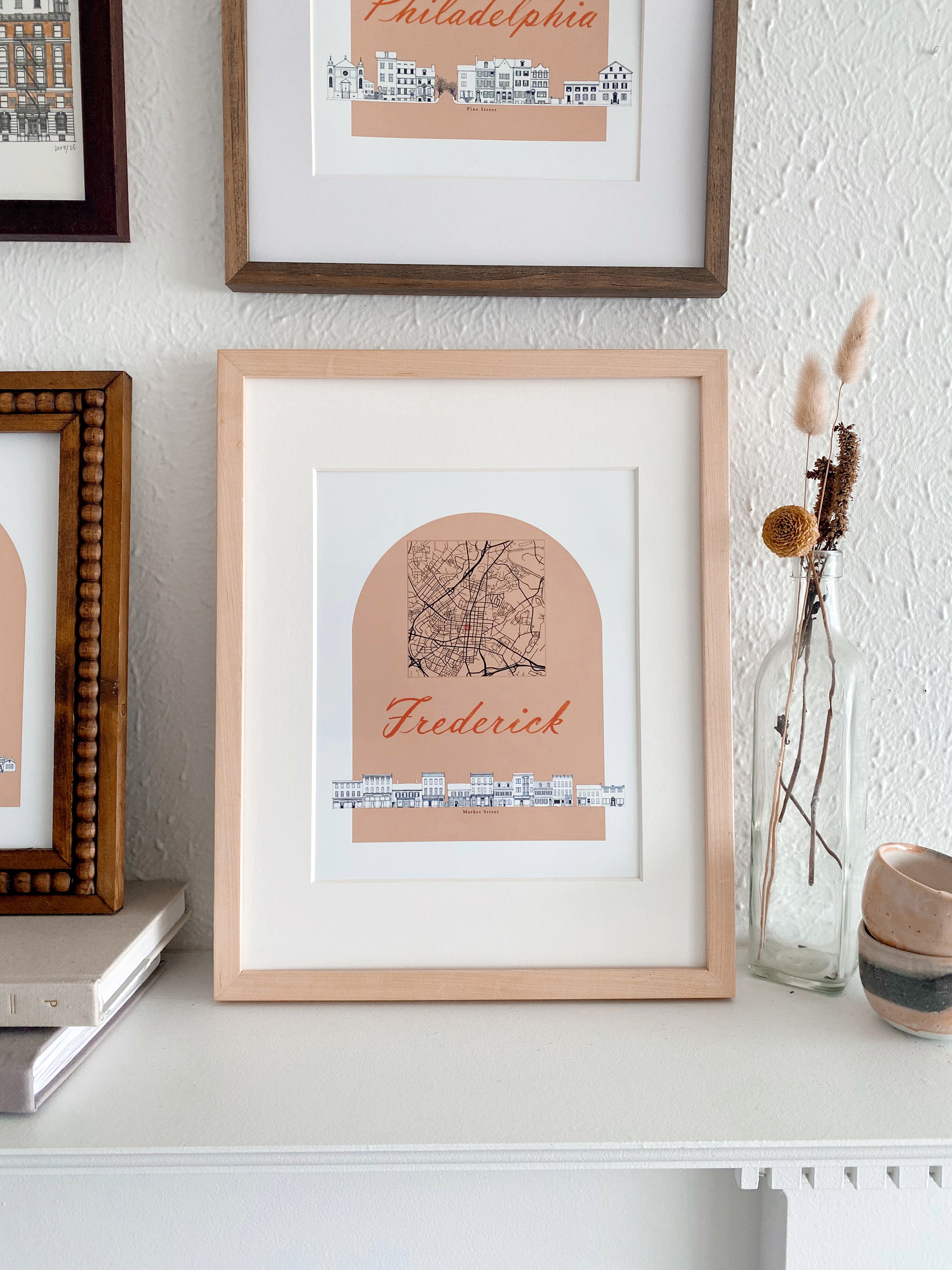 FREDERICK Maryland Streetscape + Map: PRINT