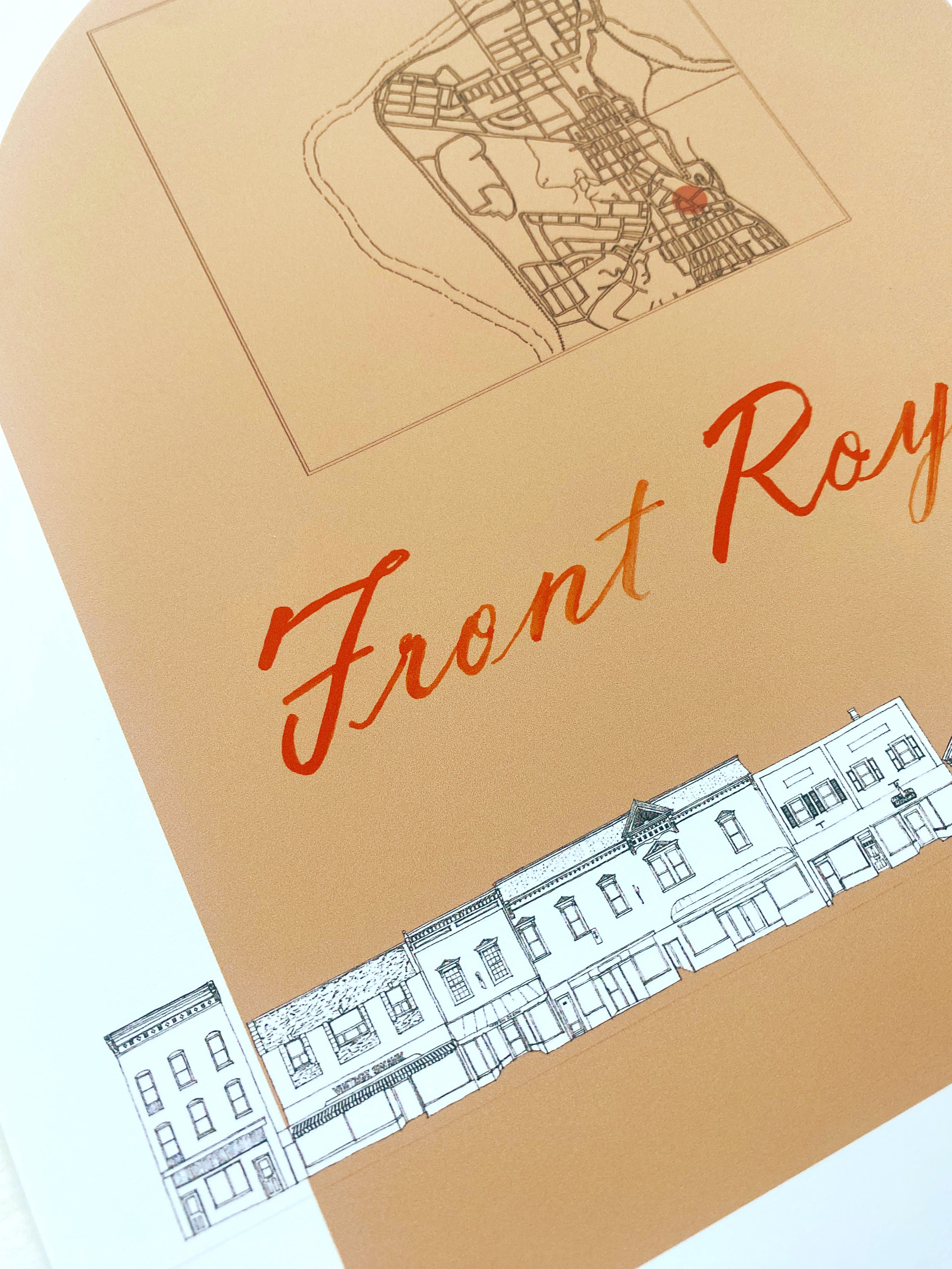 FRONT ROYAL Virginia Streetscape + Map: PRINT