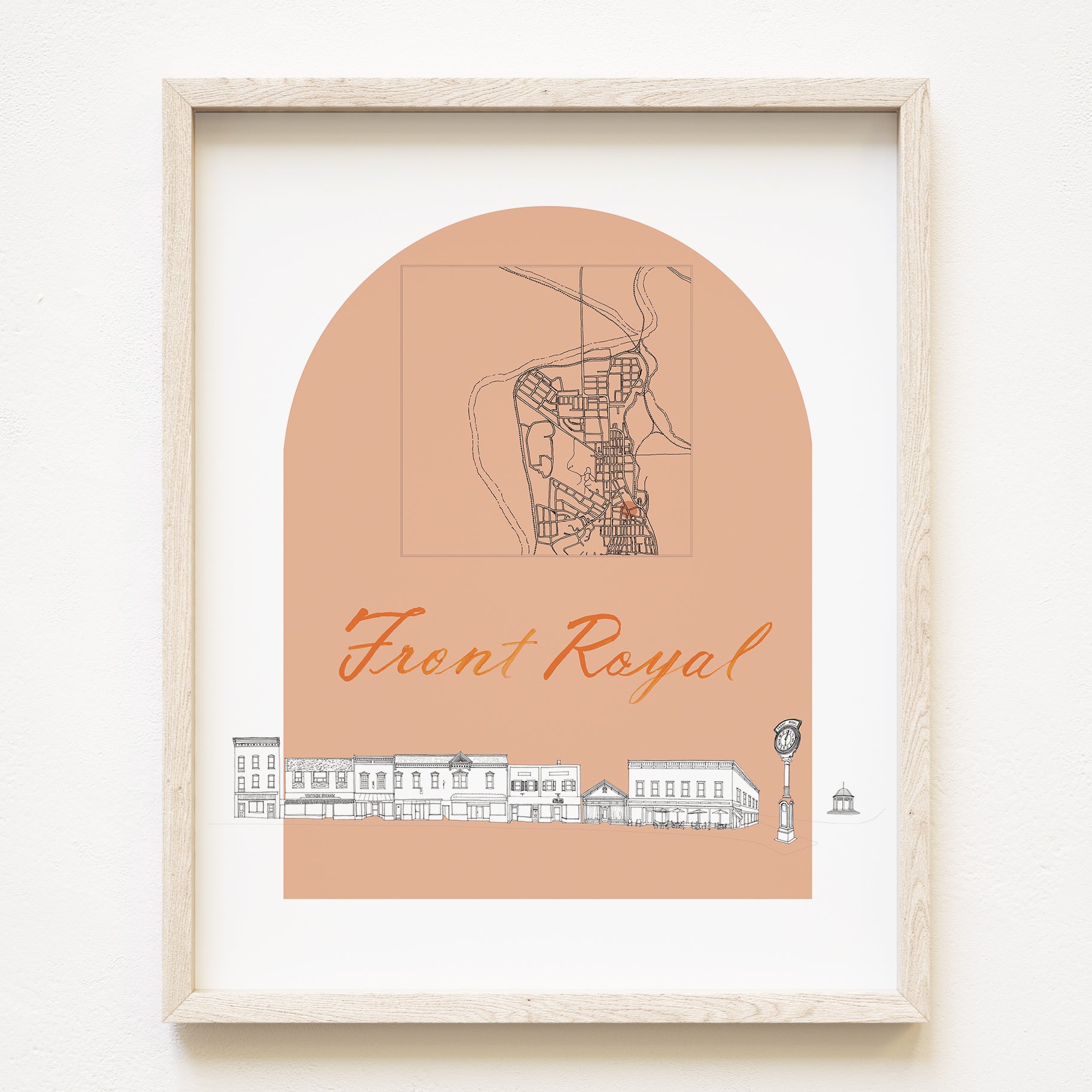 FRONT ROYAL Virginia Streetscape + Map: PRINT