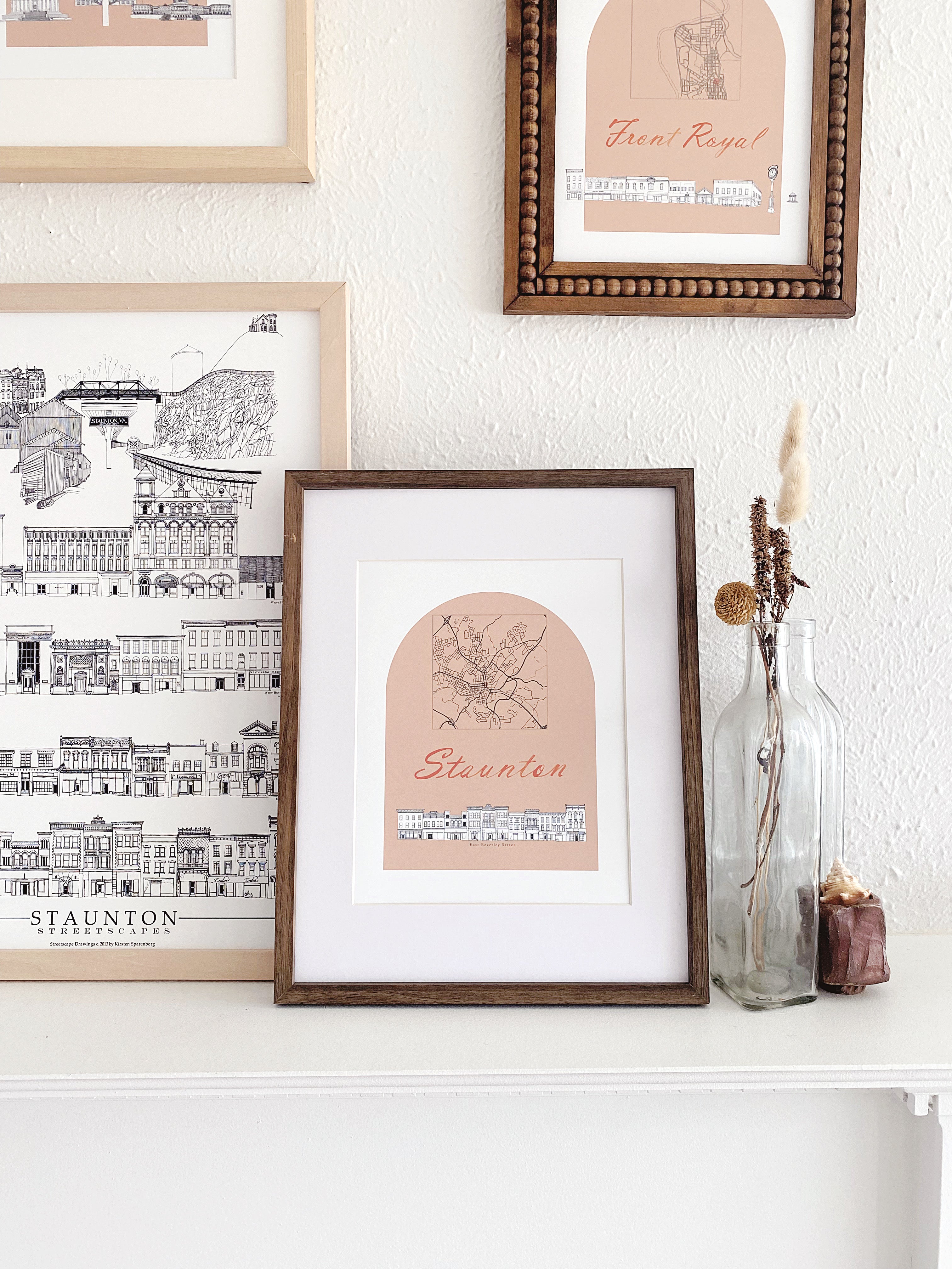 FRONT ROYAL Virginia Streetscape + Map: PRINT